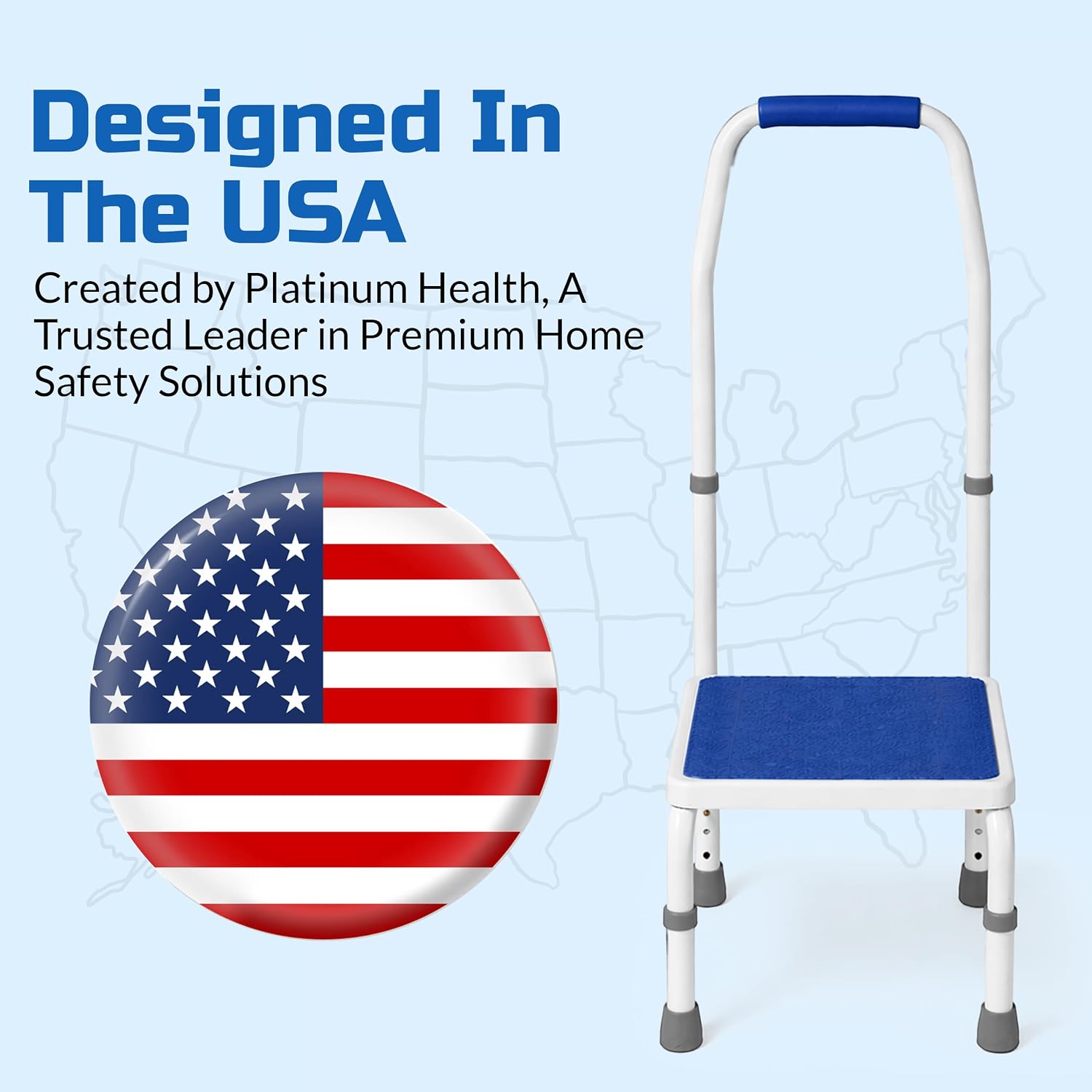 Step Stool with Handle for Elderly, Bed Step Stools for Seniors WithHandles