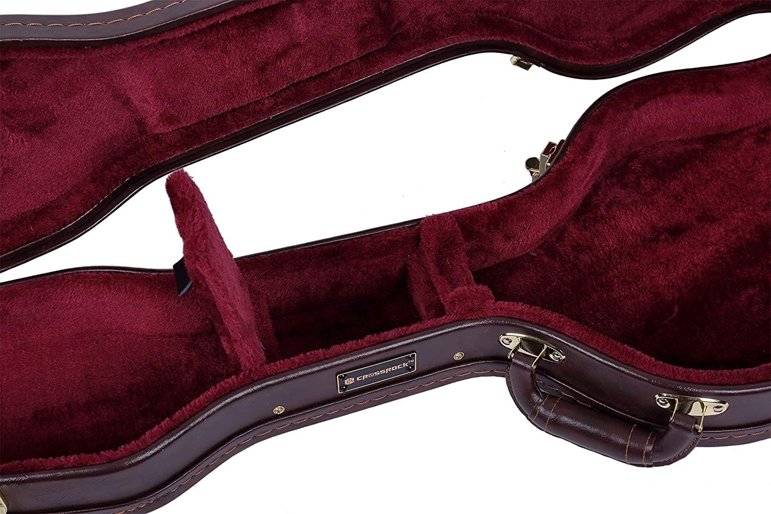 Crossrock Hardshell Arch Top wood case fits SG Electric Guitars-Black(CRW620SGBK)