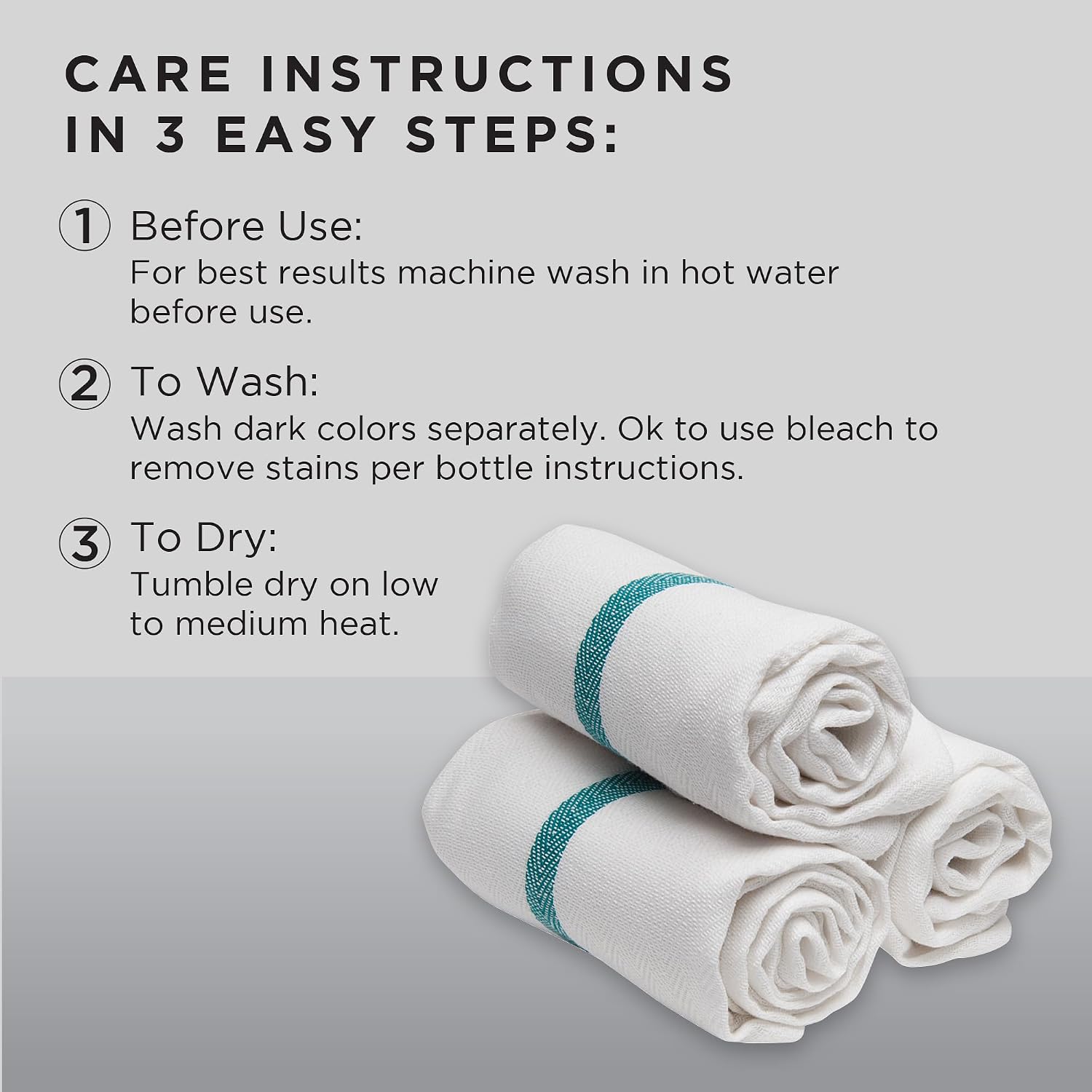 Diane 100% Cotton Barber Towels, 15"x26", Soft and Absorbent Multipurpose Towels for Salon, Spa, and Barber Shop Use, Machine Washable, White, 12 Pack
