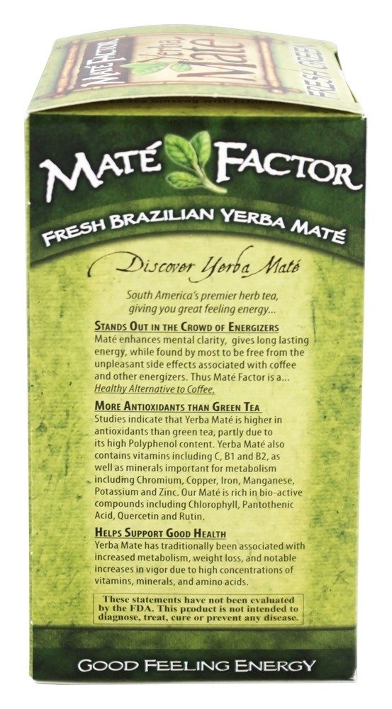 The Mate Factor Fresh Green Organic Yerba Mate Tea - 24 Tea Bags