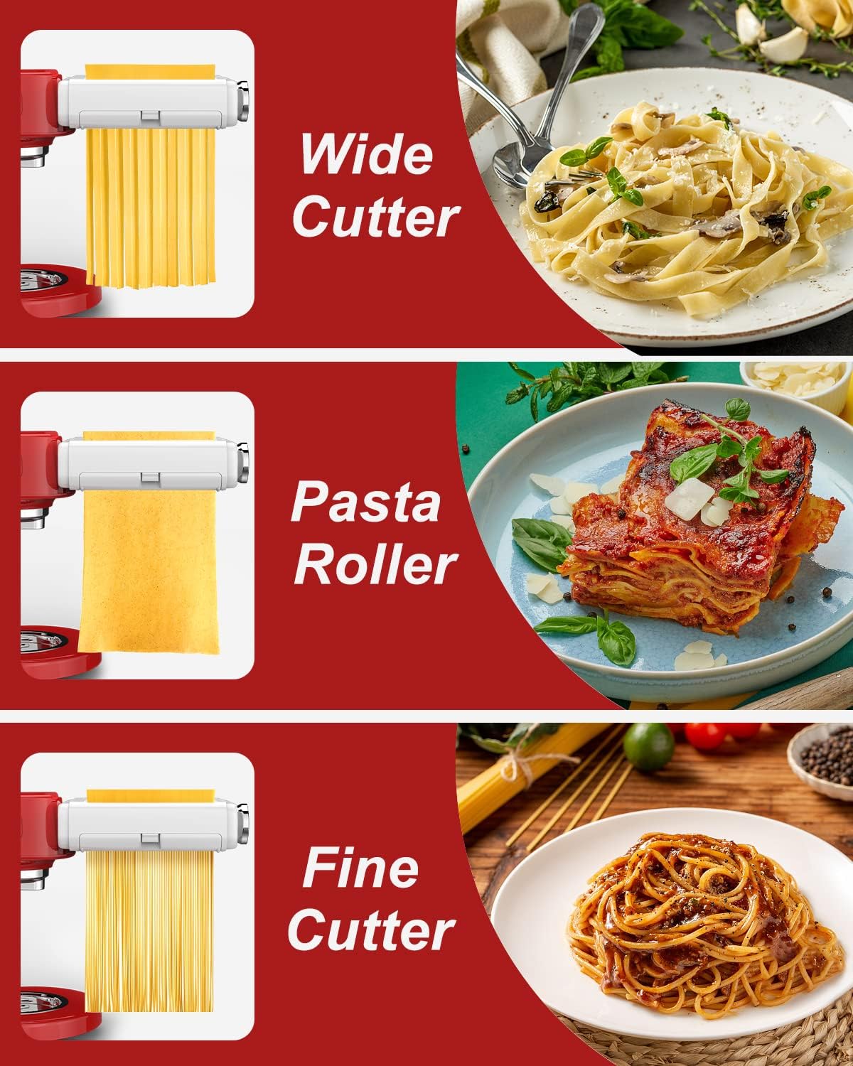 Pasta Maker Attachment for All Kitchenaid Mixers