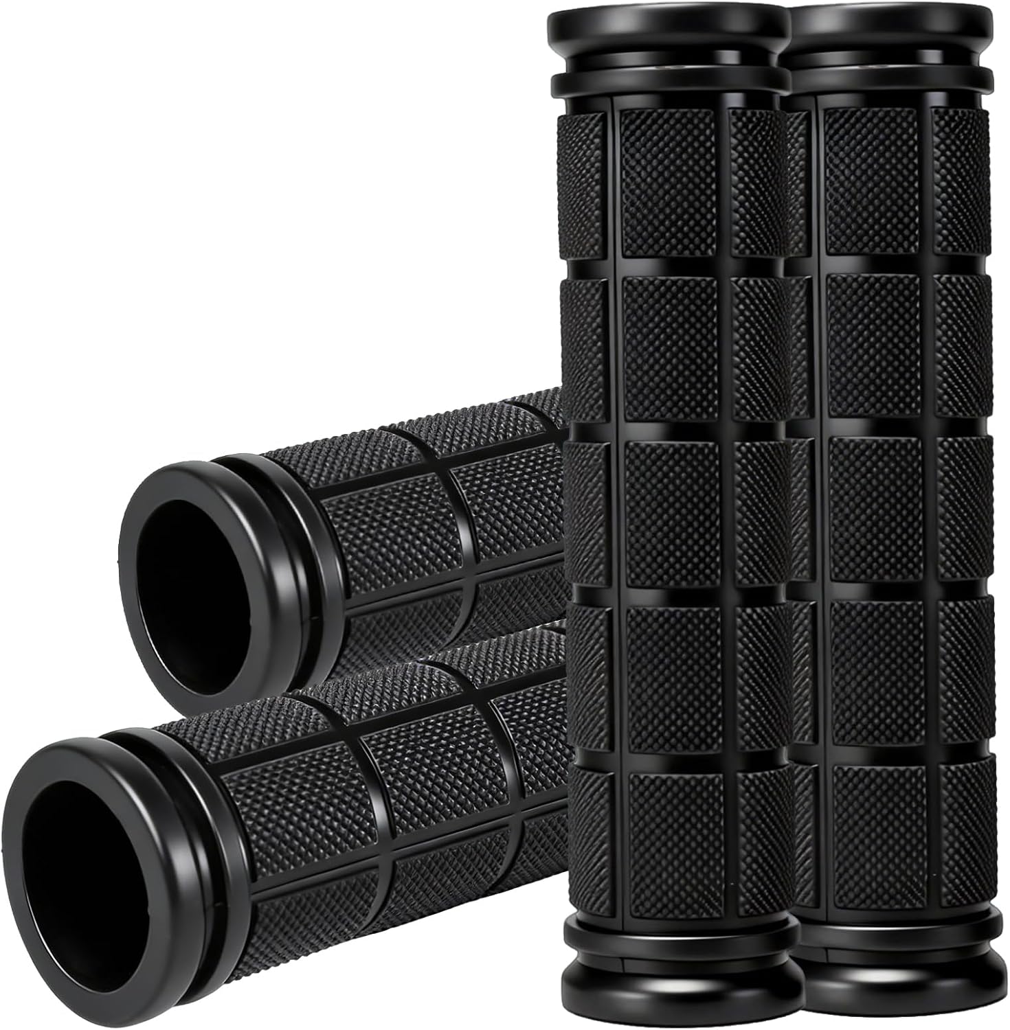 CHUNZEXI 4 PCS Bike Handlebar Grips, Rubber Bicycle Bar Grips Replacement, Non-Slip Handle Grips for Kids Bikes, Scooters, BMX
