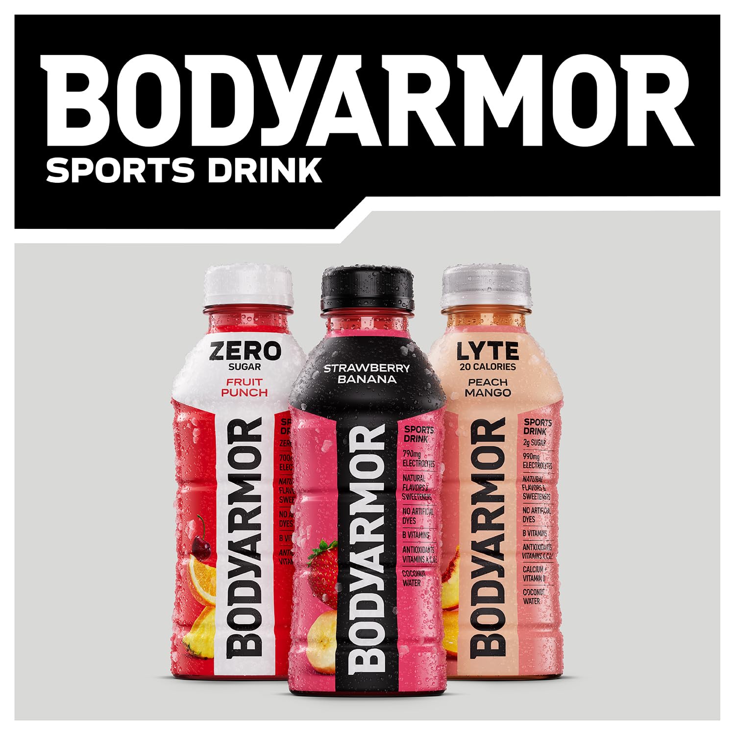 BODYARMOR LYTE Sports Drink, Peach Mango Electrolyte Drink, 12 Oz (8 Pk)
