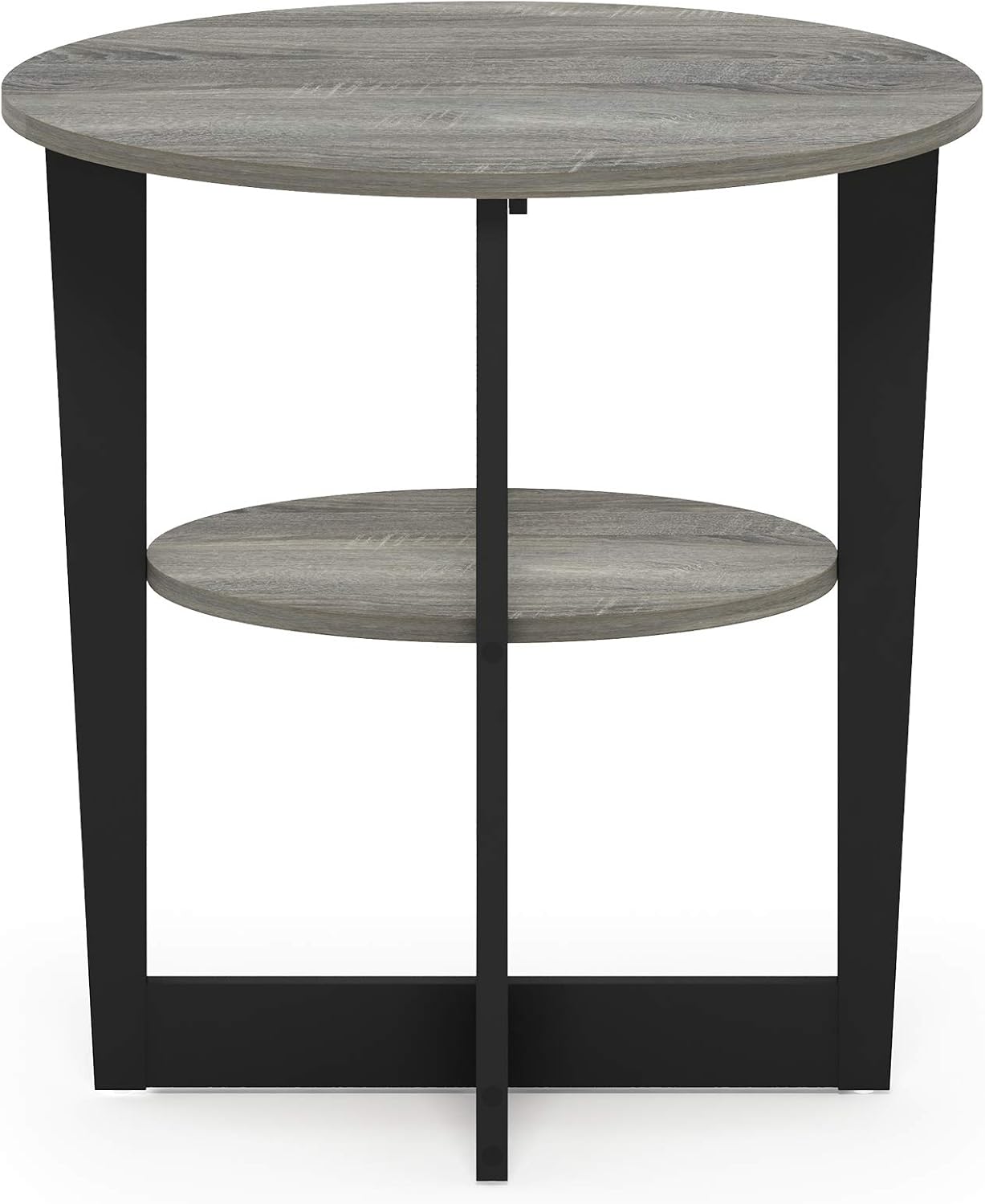 Furinno SIMPLE DESIGN Side Table, 2-Tier Modern End Table with Soft Edges, Open Shelves Night Stand, Bedside Table, for Living Room, Bedroom, French Oak