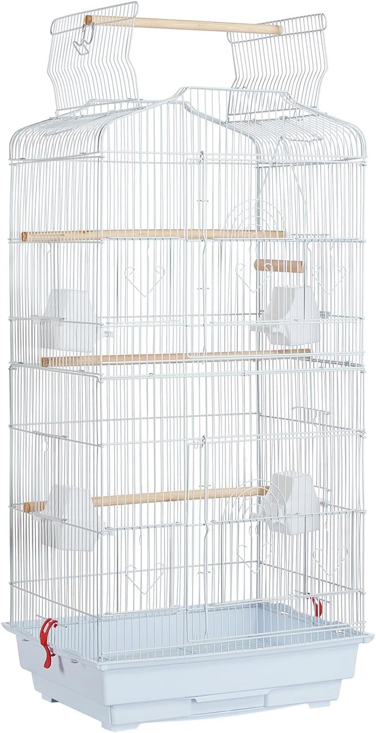 Yaheetech 41-Inch Portable Hanging Flight Bird Cage for Small Parrots Quaker Cockatiels Sun Parakeets Green Cheek Conures Finches Canary Budgies