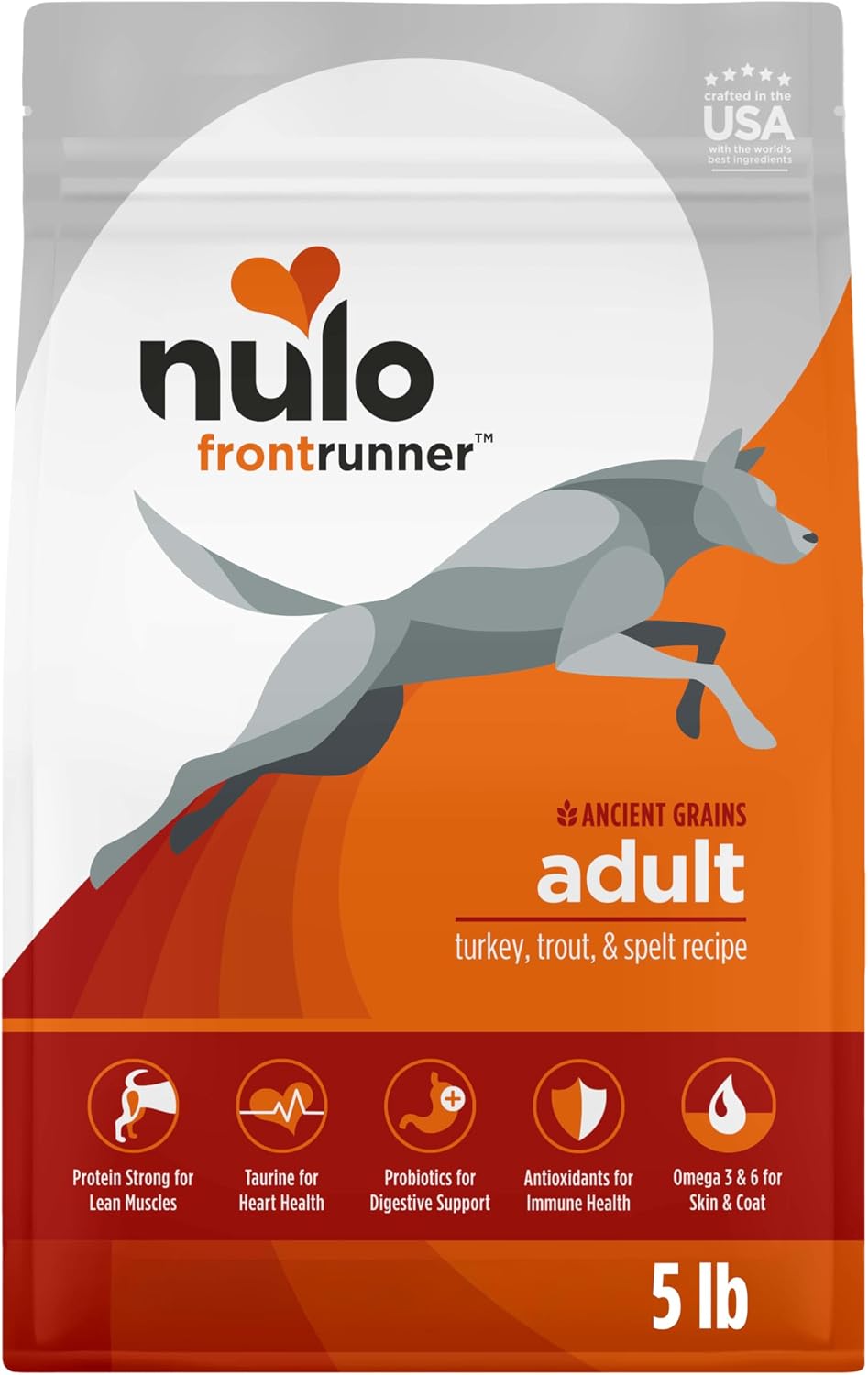 Nulo Frontrunner Dry Dog Food - Adult High-Protein Beef, Barley & Lamb Recipe, Natural Kibble with Ancient Grains, Probiotics, Taurine