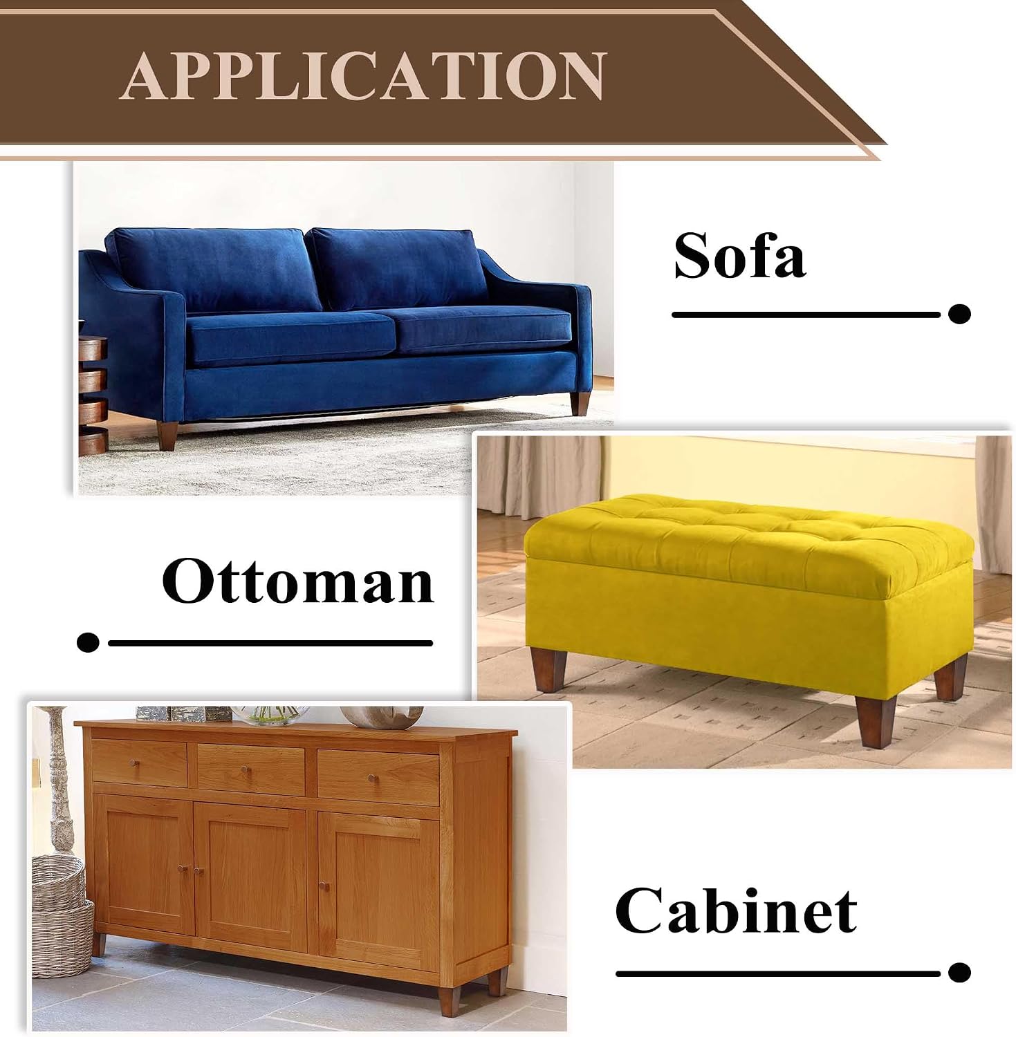 Sofa Legs Square Bed Feet 2 inch Wood Replacement Leg for Furniture Set of 4, Dark Brown
