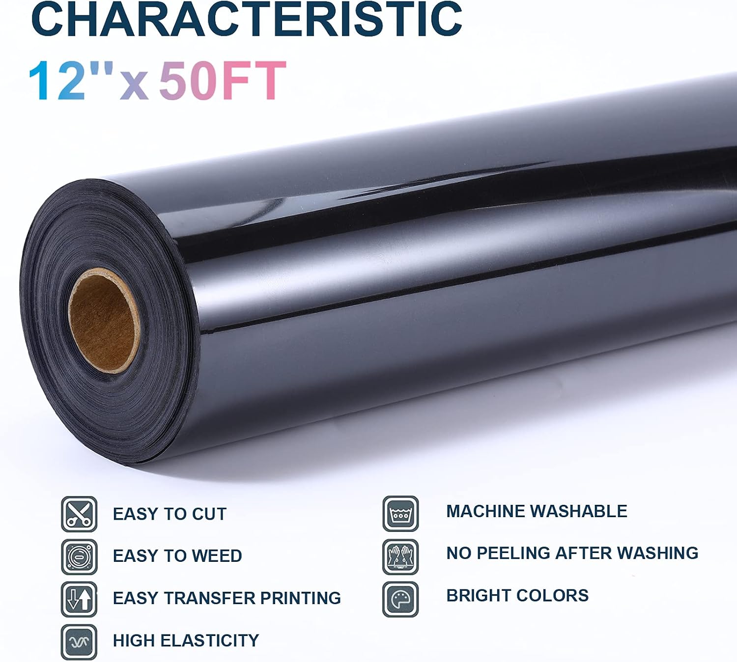 XSEINO HTV Heat Transfer Vinyl for T-Shirts 12"x10" -13Pack Perfect Iron On Vinyl for Cricut