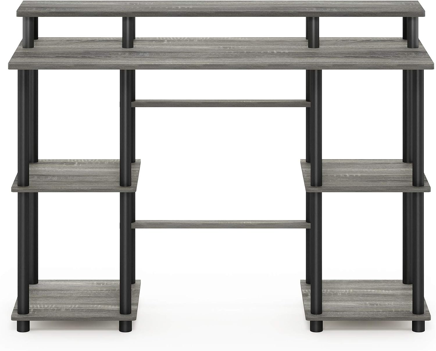 Furinno Turn-N-Tube Computer Desk, French Oak Grey/Black