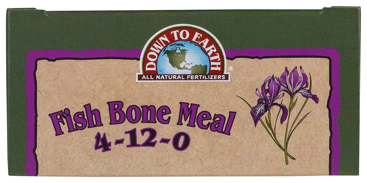 Down To Earth All Natural Fertilizers Organic Fish Bone Meal - 4-12-0, 1 lb | High Phosphorus Plant Food for Buds, Bulbs, Blooms, Flower Beds