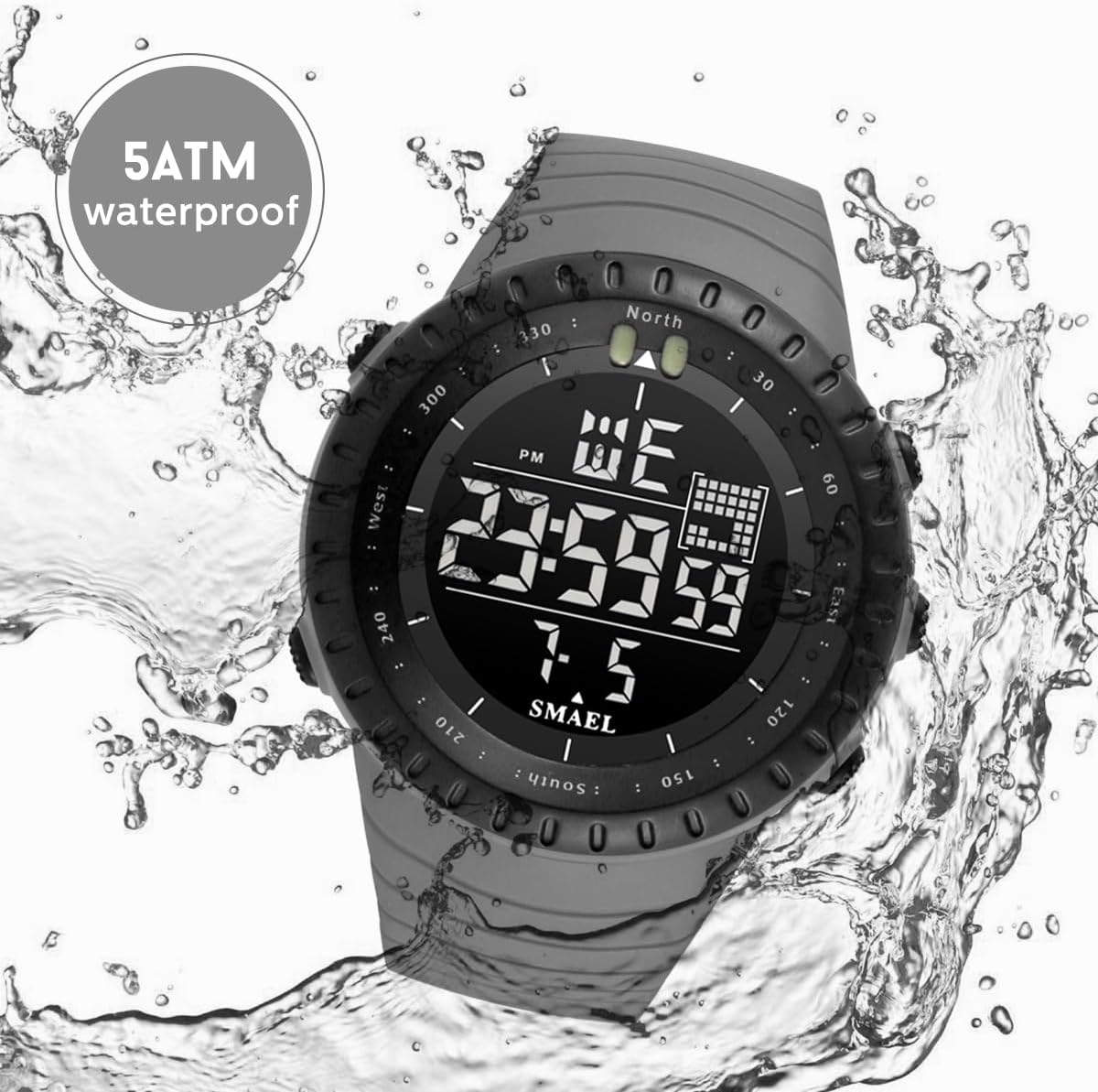 L LAVAREDO Mens Digital Watch Sports Military Watches Waterproof Outdoor Chronograph Wrist Watches for Men with LED Back Ligh/Alarm/Date