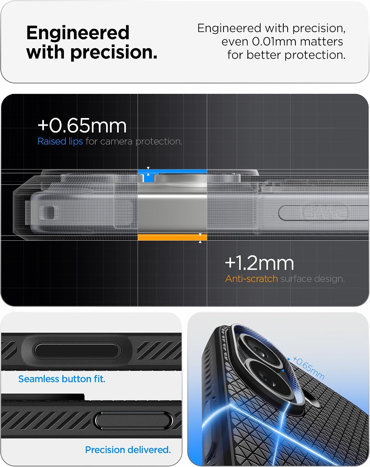 Spigen for iPhone 17 Case, Liquid Air [TPU Covered Camera Control] [No Magnet Ring] [Military-Grade Protection] - Matte Black