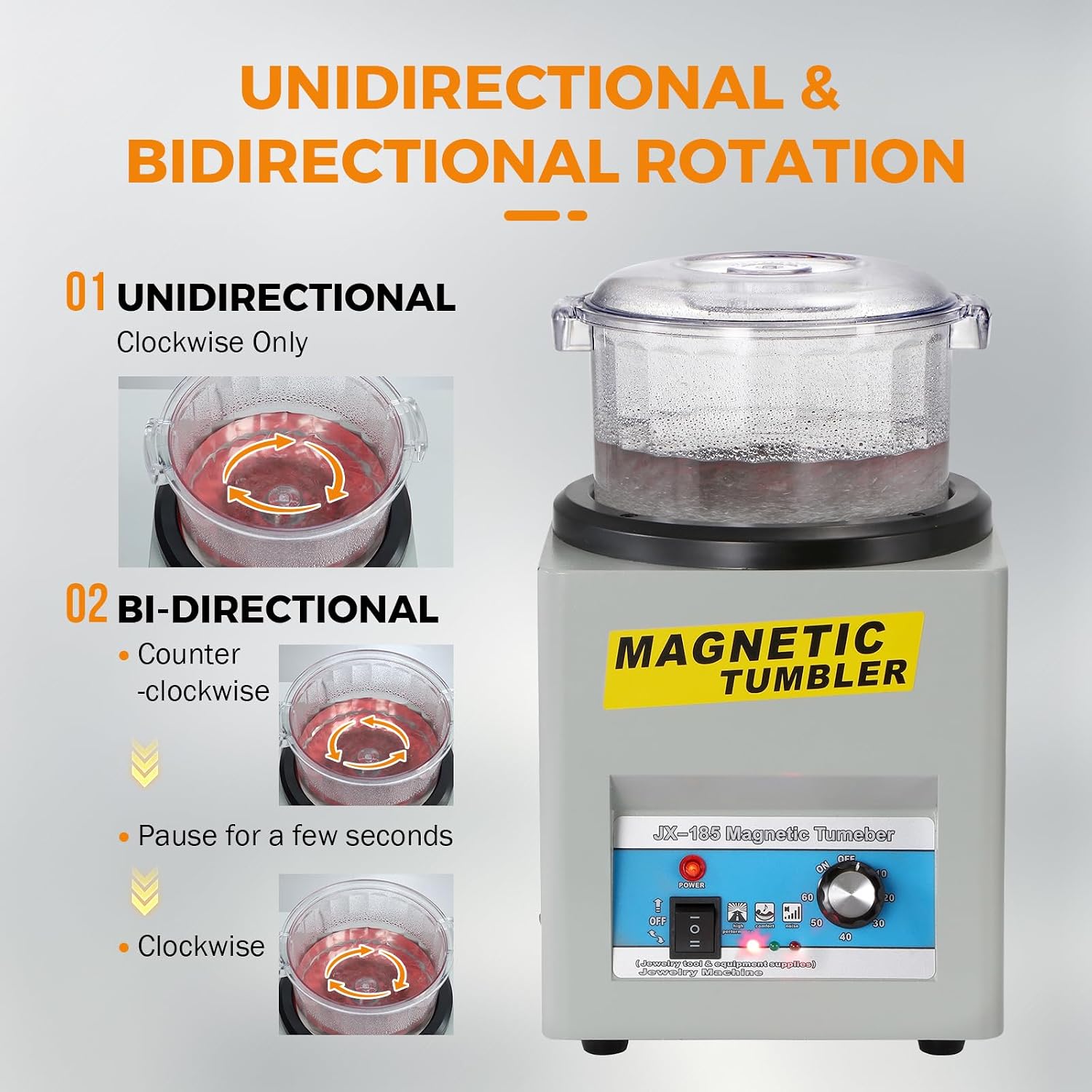 BEAMNOVA Magnetic Tumbler, Jewelry Polisher Machine, With Bucket, Lid