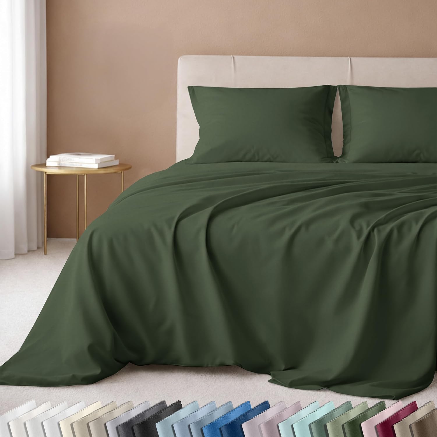 California Design Den Luxury 600 Thread Count Full Size Sheet Sets, Seafoam | 100% Cotton Sateen Backed by Good Housekeeping Seal, Soft & Smooth, 16" Deep Pocket, All-Around Elastic, Durable, Easy Care