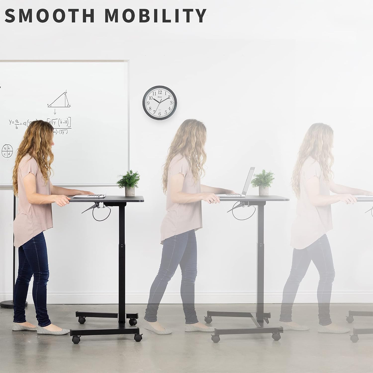 VIVO Black Mobile 32 x 24 inch Standing Laptop Cart, CART-V07B
