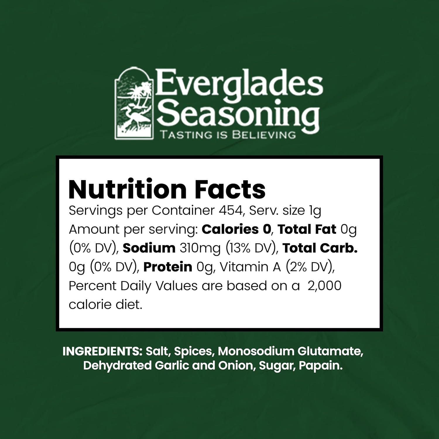 Everglades All Purpose Seasoning Blend - Southern Herbs & Spices - 16 oz | Gluten Free, No Pesticides, Granule Form, Made In Florida, For Meat Seafood Veggies