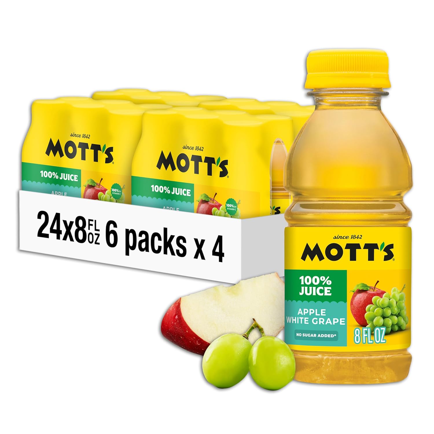 Mott's 100% Original Apple Juice, 64 Fl Oz Bottle (Pack Of 8), 2 Servings Of Fruit Per Cup, 100% Fruit Juice, Gluten-free, Caffeine-free, Kosher, And Contains No Artificial Colors Or Sweeteners