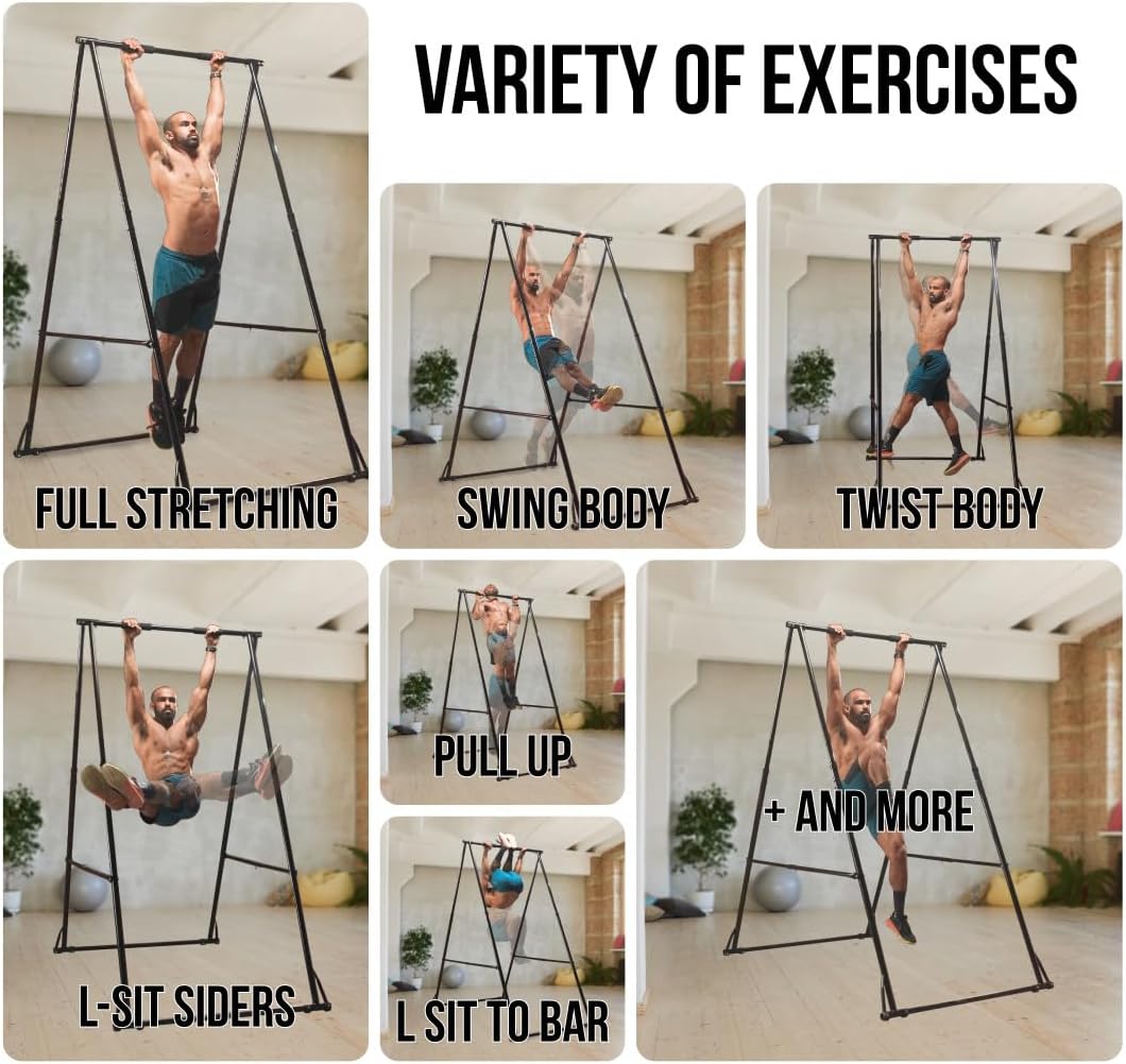 KHANH TRINH Foldable Pull Up Bar Stable Gymnastics Equipment Portable Aerial Yoga Stand Durable Frame For Hammock Chair