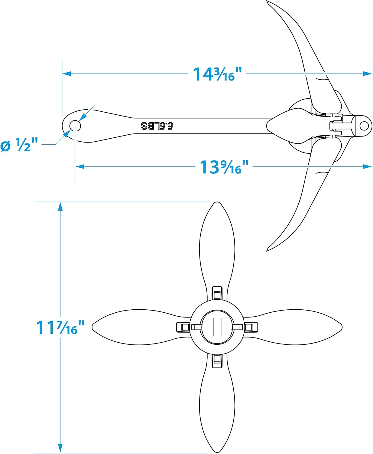 Seachoice Folding Grapnel Anchor – For Small Craft and Dinghies – Multiple Sizes