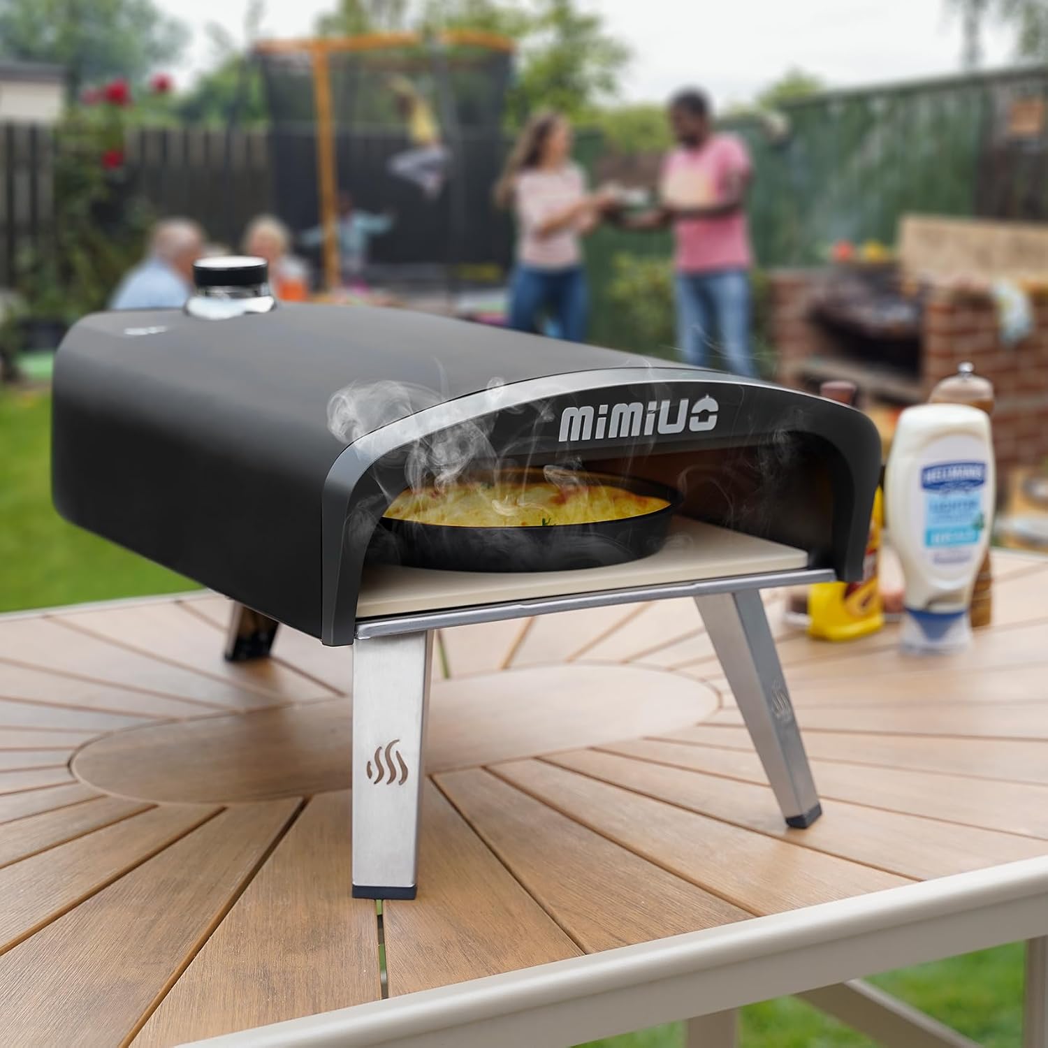 Mimiuo 12" Gas Pizza Oven Outdoor 33Lbs – 60S Bake, w/Stone, Peel & Cover