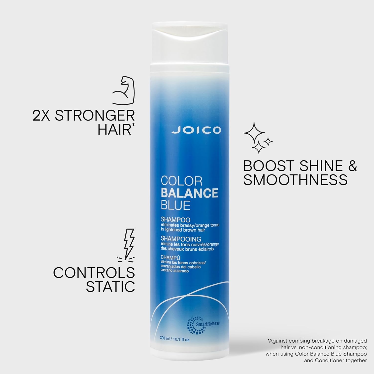 Joico Color Balance Blue Shampoo | For Lightened Brown Hair | Eliminate Brassy Orange Tones | Boost Color Vibrancy & Shine | Protect Against Harmful