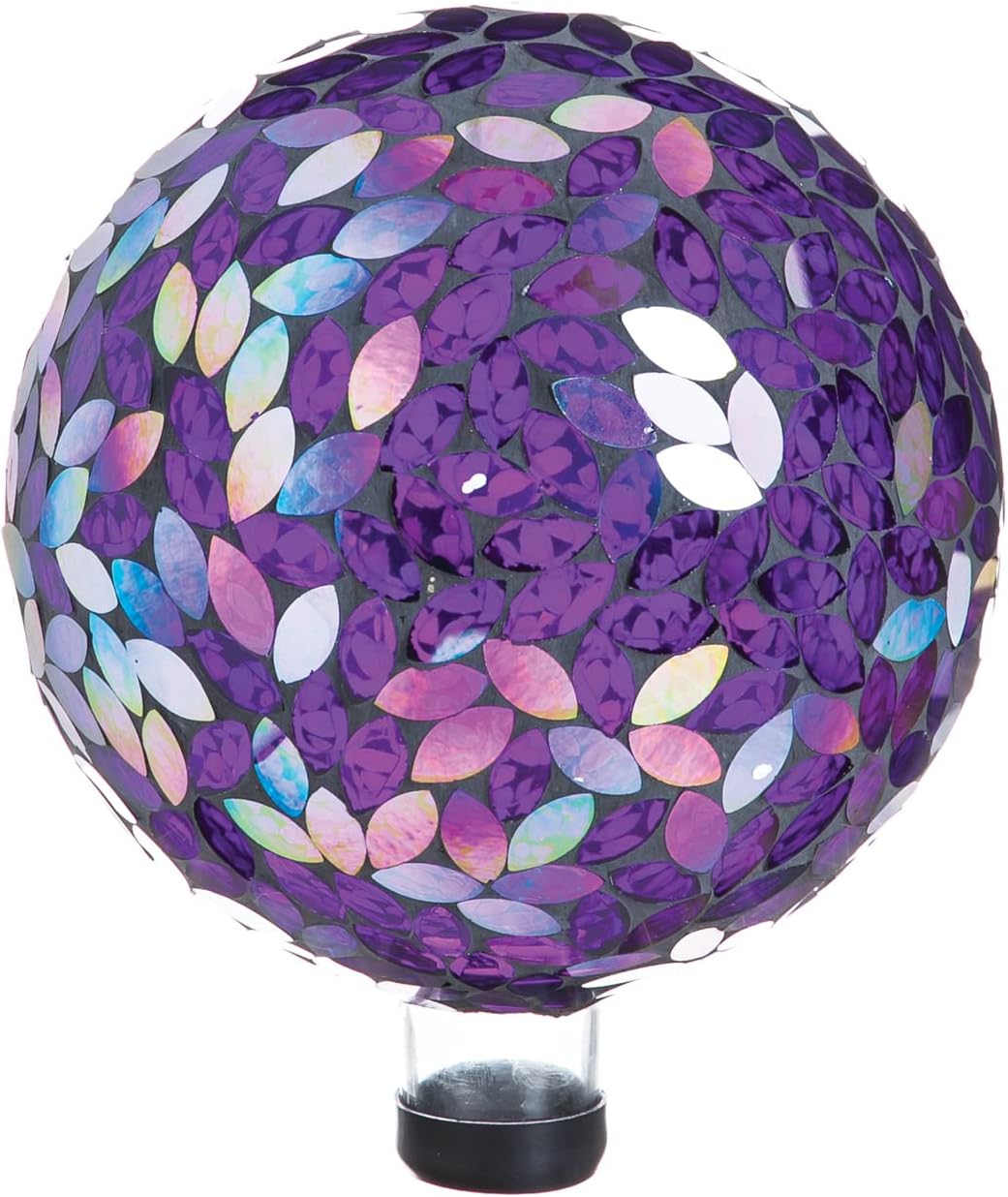 Evergreen Flower Petal Mosaic Gazing Ball | 11 x 11 inches | Lawn, Garden and Patio Décor