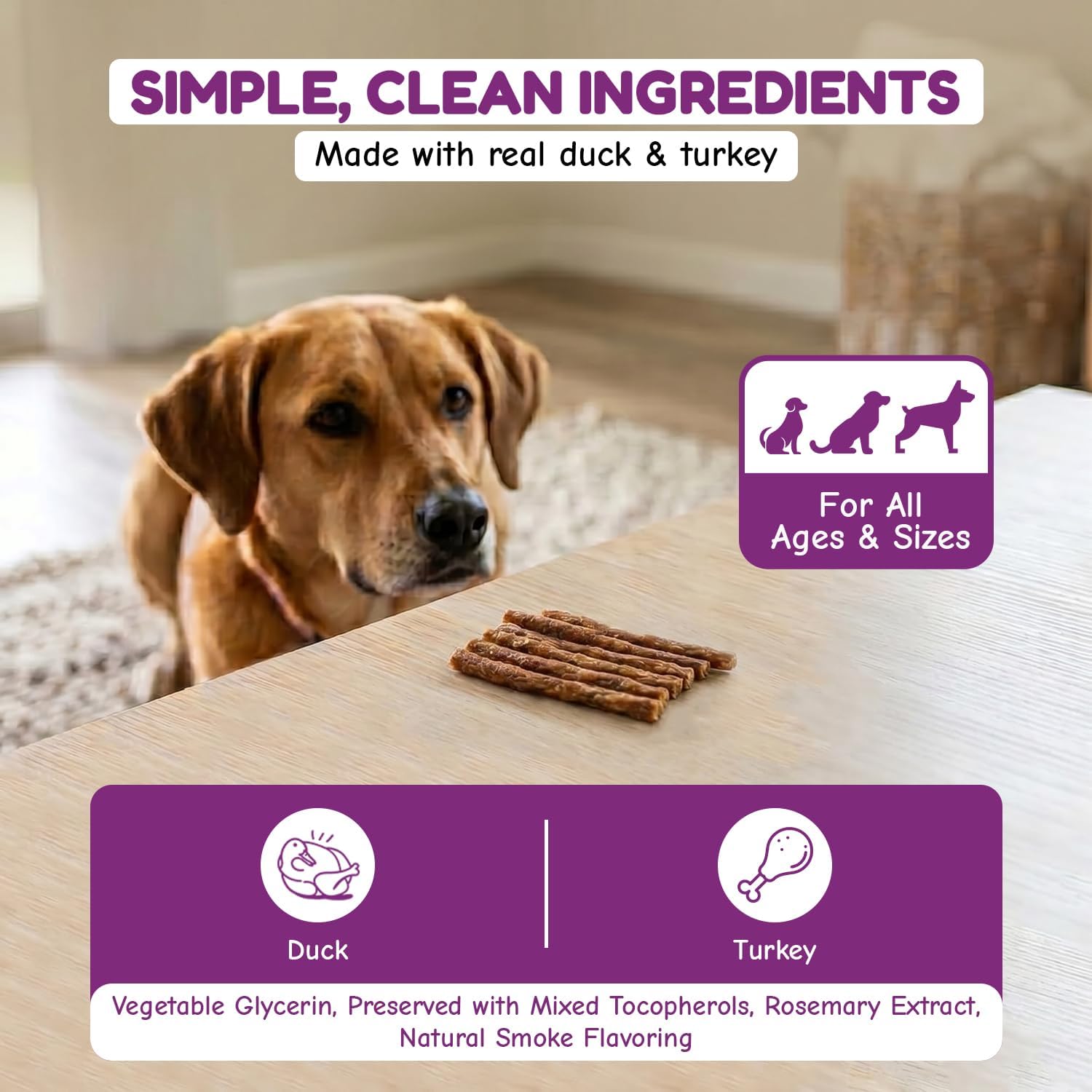 Loving Pets Natural Value Beef Sticks - Soft Jerky Dog Treats for Large & Small Breeds - Healthy Gluten, Wheat, Soy & Grain Free Pet Treats for Dogs