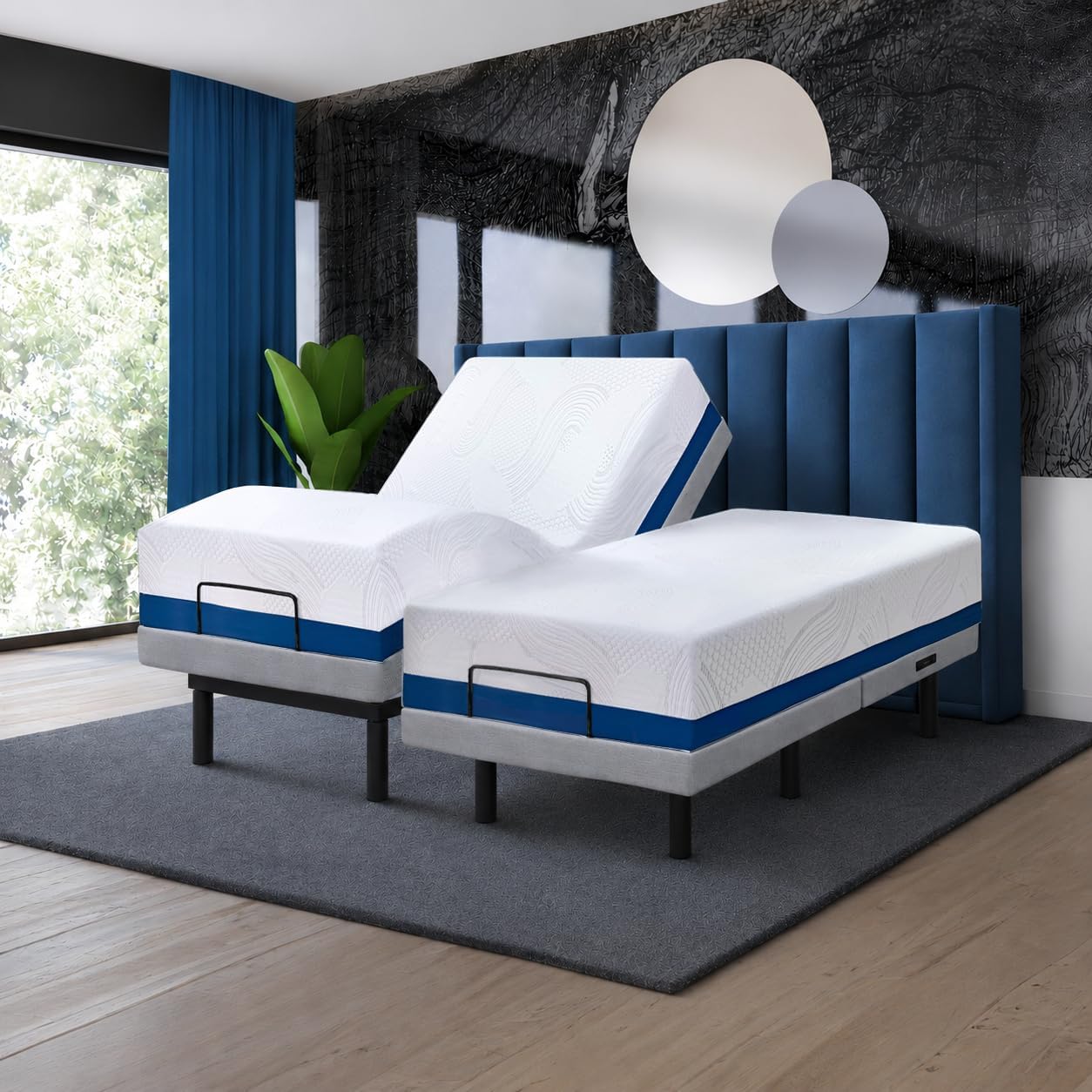 Irvine Home Collection Twin XL Adjustable Bed Base | Dual Massage | USB Ports | Zero Gravity | Anti-Snore | Memory Positions | Under Bed Lighting
