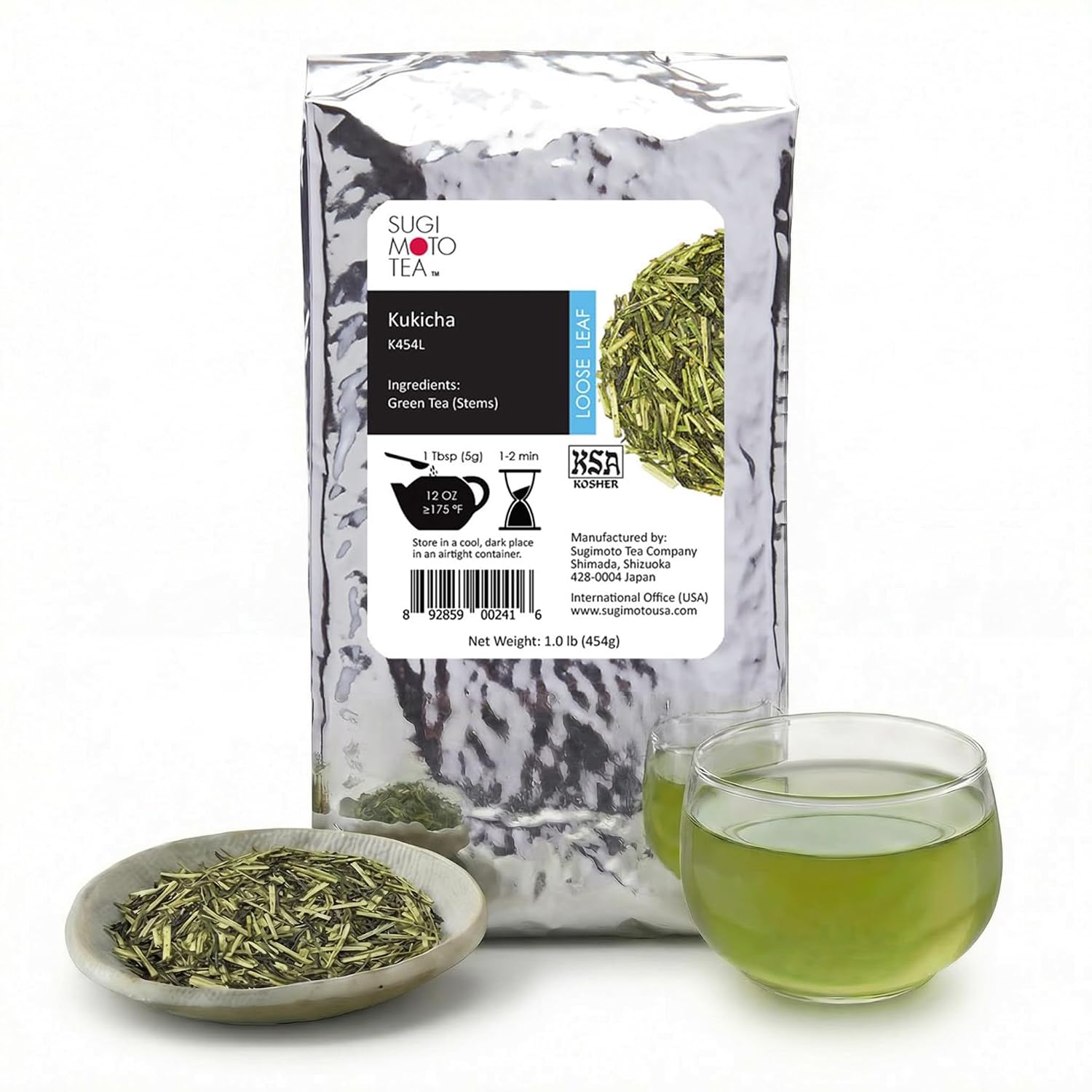 SUGIMOTO TEA Japanese Sencha Fukamushi Green Tea Loose Leaf Bulk 1.0 lb (454 g)