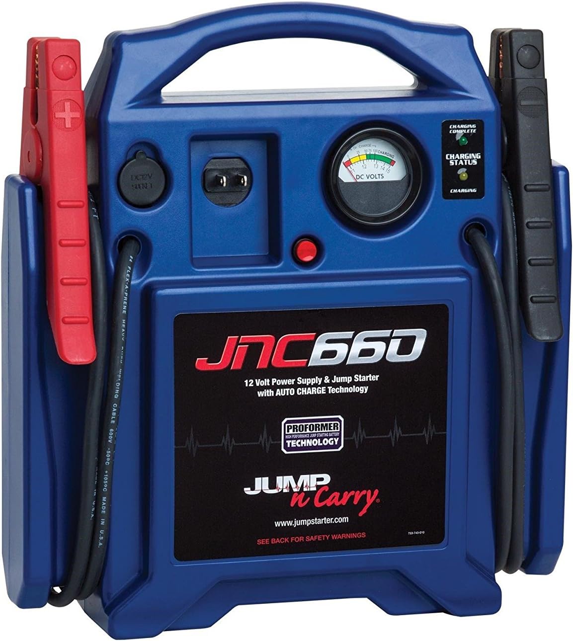Clore Automotive Jump-N-Carry JNC660 1700 Peak Amp 12 Volt Jump Starter, Blue & Charge IT! 4520 12 Volt 20 Amp Fully-Automatic Smart Battery Charger