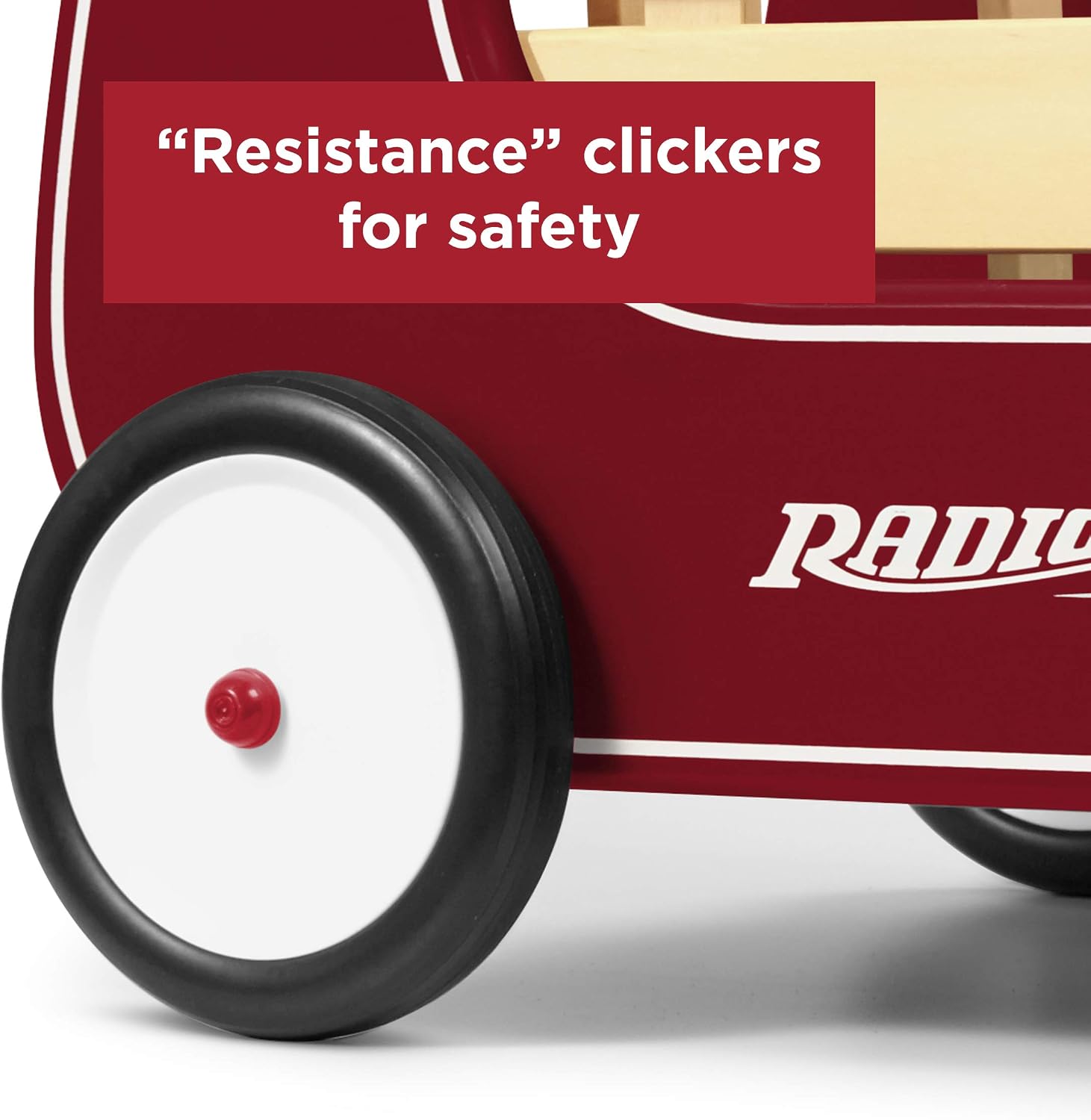Radio Flyer Classic Walker Wagon, for Kids 1-4 Years Old, Red | Resistance Clickers to Control Speed, Baby Push Walker with Furniture Bumper, For Indoor Play