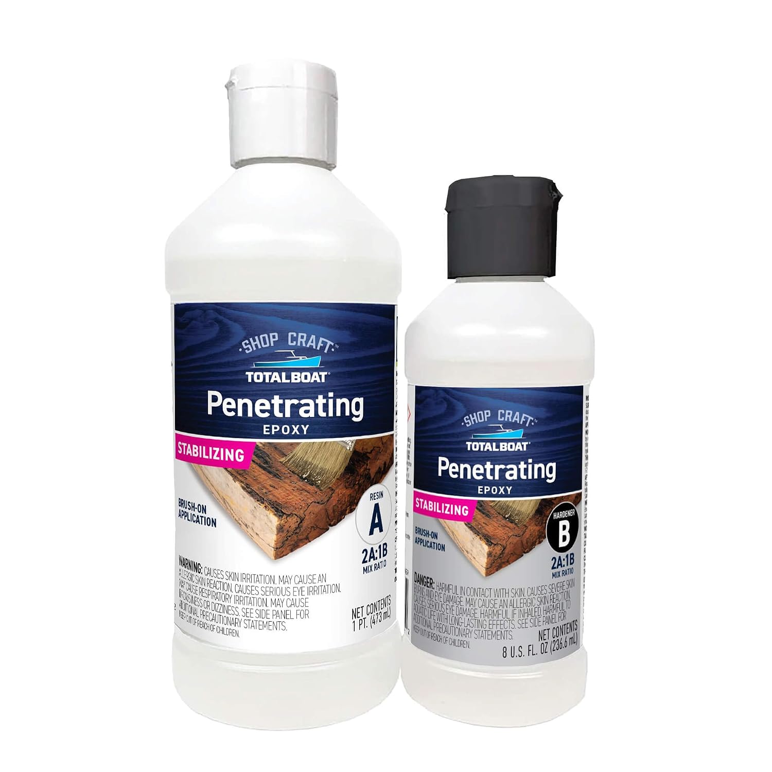 TotalBoat Clear Penetrating Epoxy Wood Sealer - 1.5 Quart Kit, Traditional | Ideal for Wood Rot Repair & Sealing Plywood; Marine-Grade Epoxy Hardens and Stabilizes; Waterproofs and Protects Outdoor Wood