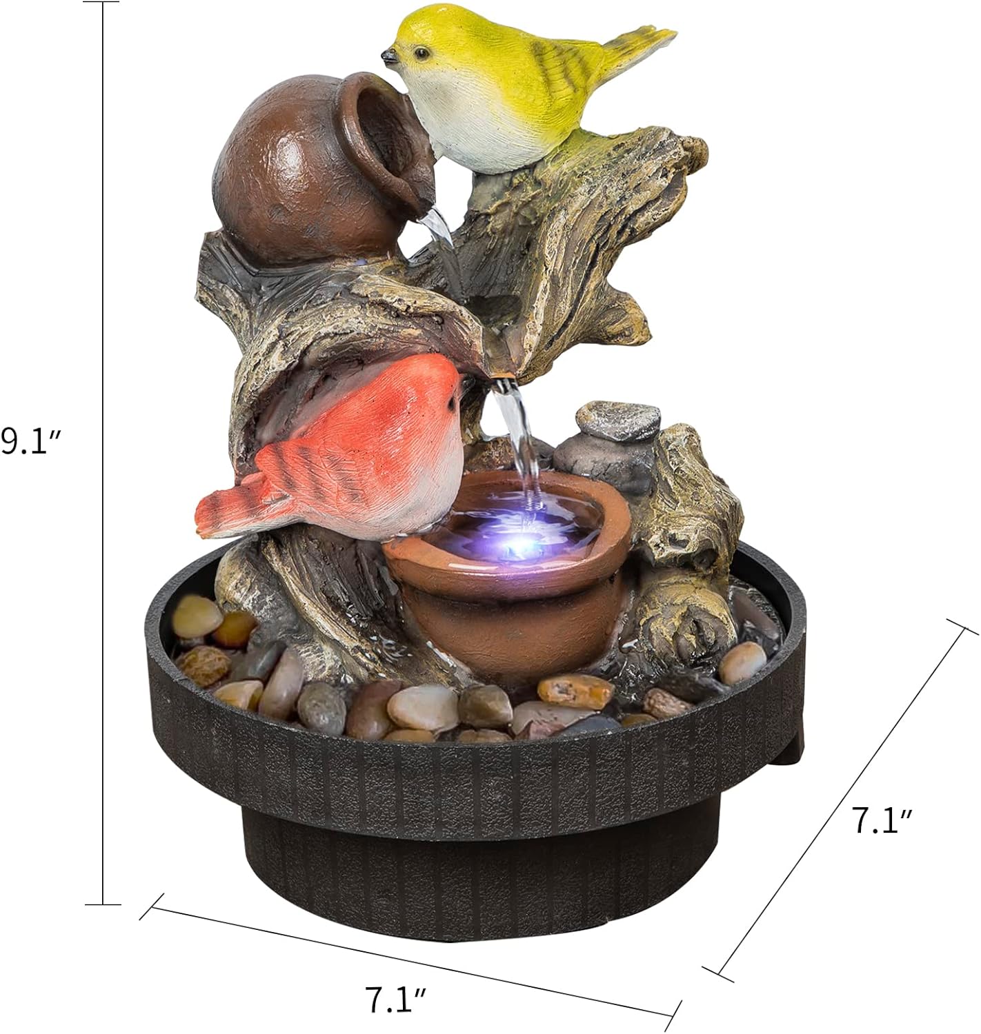 Resin LED Indoor Water Fountains | Office, Home Relocation Gifts