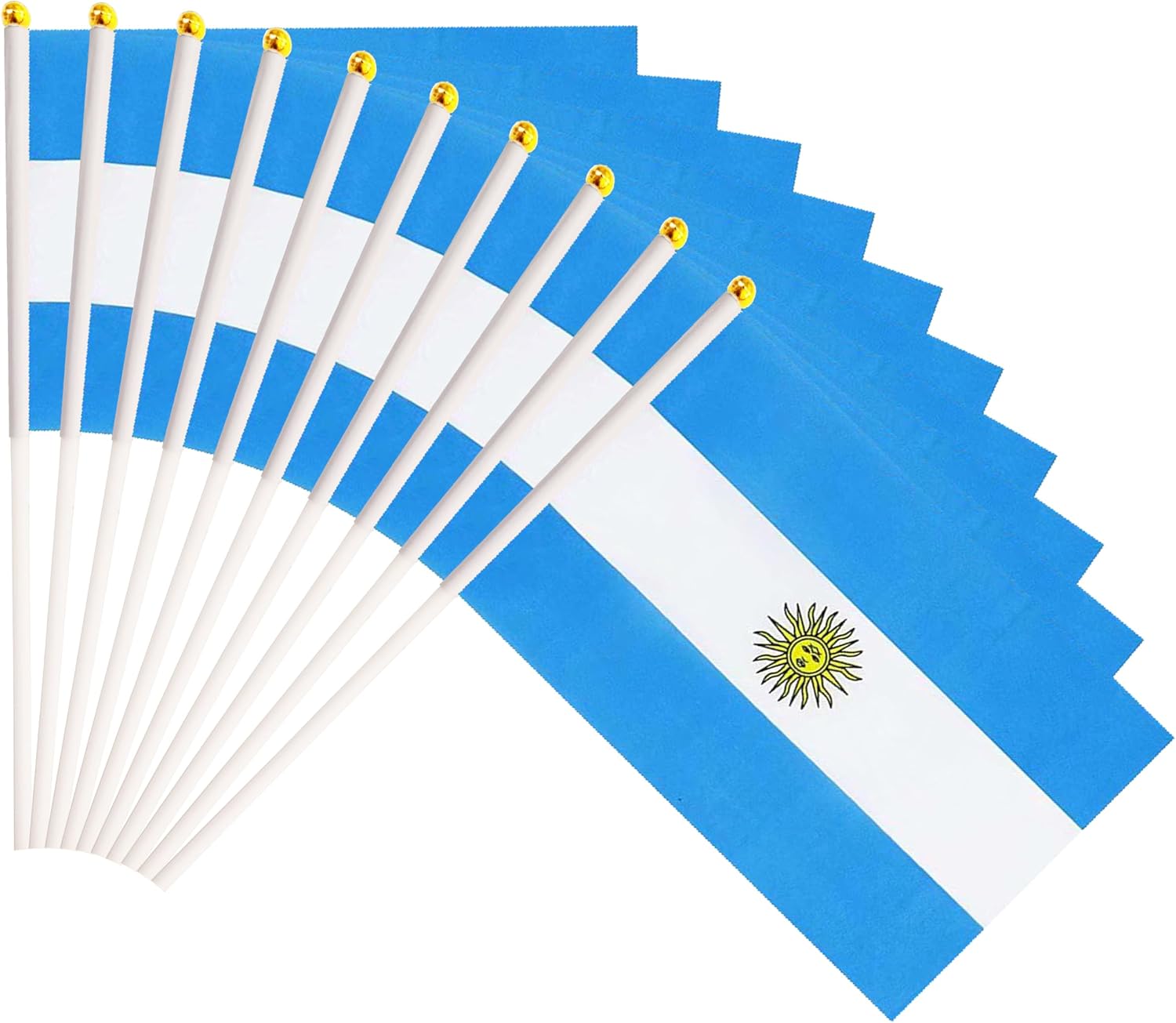 50 Pack Nicaragua Nicaraguan on Stick Flags,Small Mini Hand Held Nicaragua Nicaraguan Flags 5.5x8.3 Inch, Grand Opening, Carnival,Party Events Celebration