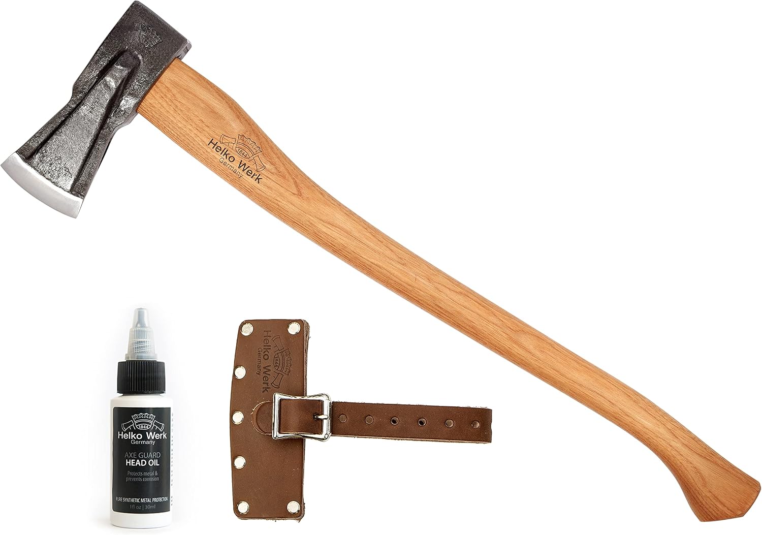 1844 Helko Werk Germany Traditional Hessen Woodworker Felling Axe (13563) | Made in Germany Hand Forged Felling Axe and Cutting Forest Axe for Felling Trees Head 2-3/4 lbs, Handle 28 inches