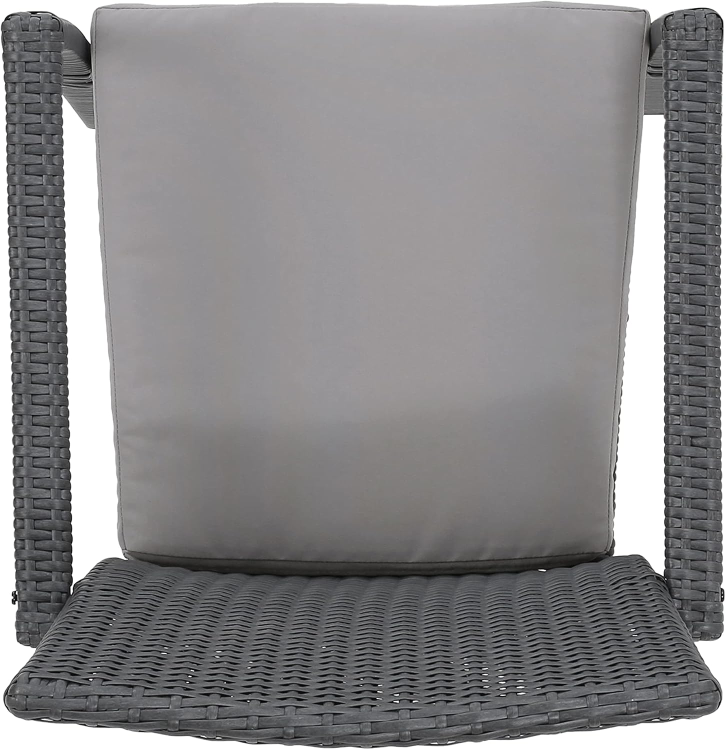 Christopher Knight Home Corsica Outdoor Wicker Dining Chairs with Cushions, 2-Pcs Set, Grey