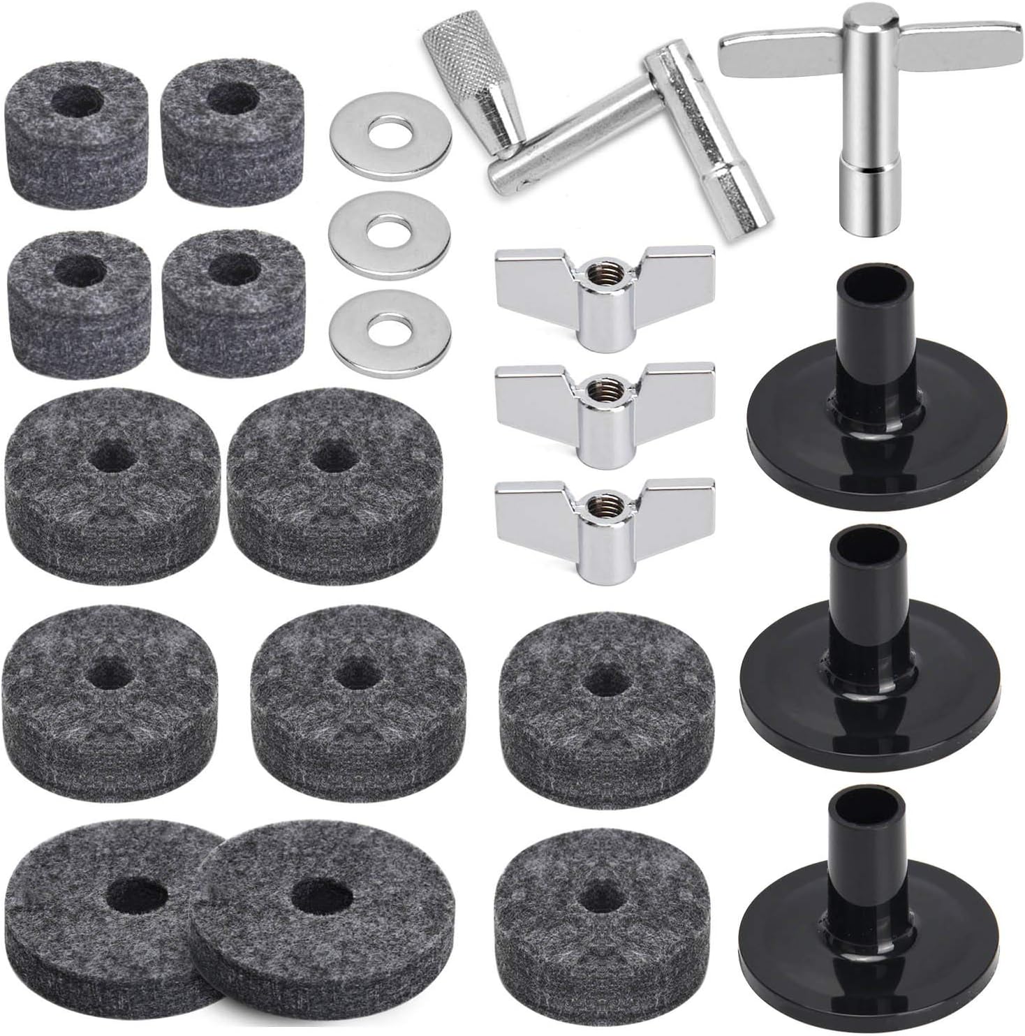 Facmogu 23PCS Cymbal Accessory Set, Drum Cymbal Replacement Accessories