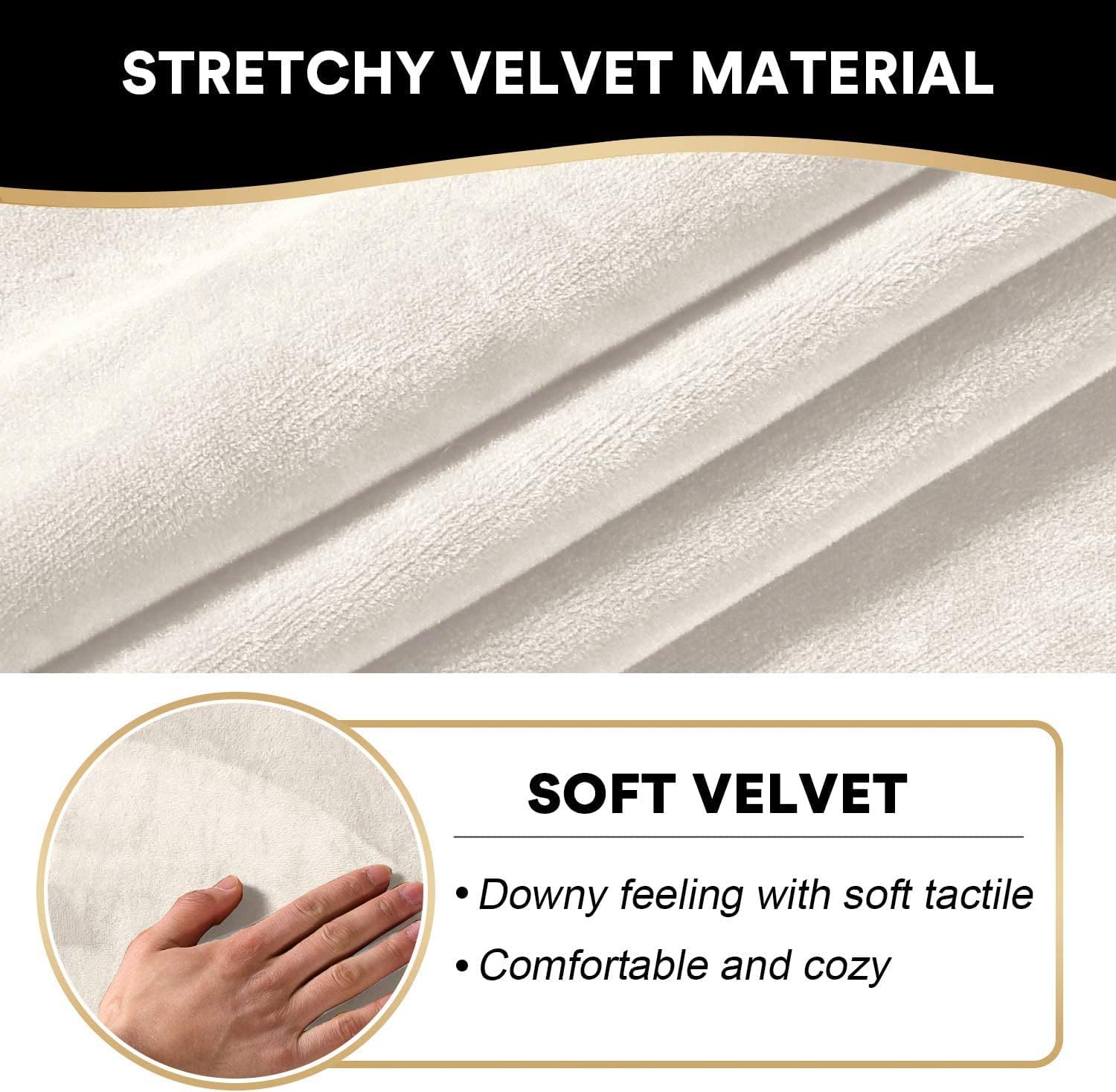 PrinceDeco Recliner Chair Cover Velvet Stretch Recliner Couch Covers 4-Pieces Style Recliner Chair Covers Recliner Cover for Reclining Chair