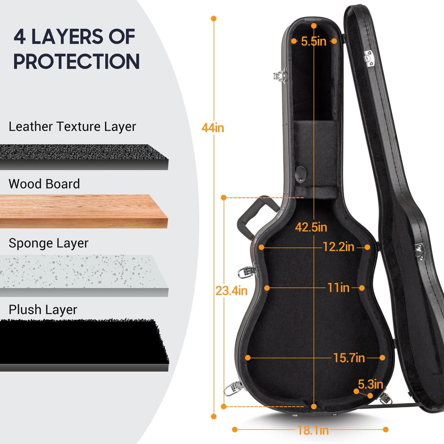 CAHAYA Electric Guitar Bag Gig Bag 6mm Padding Padded Backpack with Reflective Bands Soft Guitar Case Black CY0225
