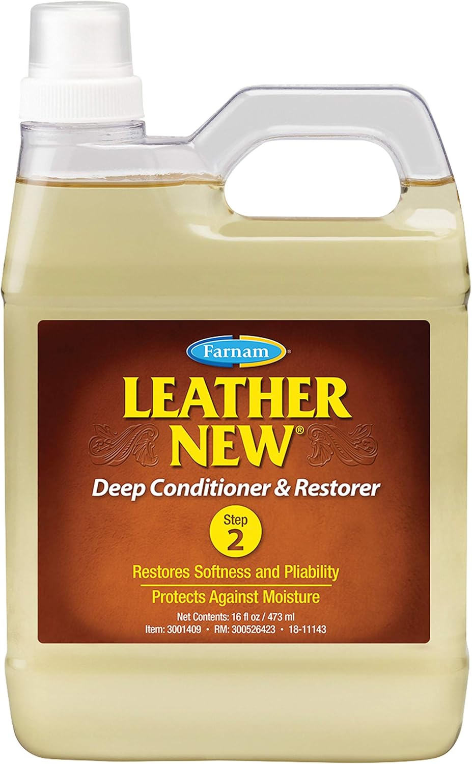 Farnam Leather New Easy-Polishing Glycerine Saddle & Leather Cleaner, 32 oz | Conditions Saddles and Leather Tack, Moisturizing