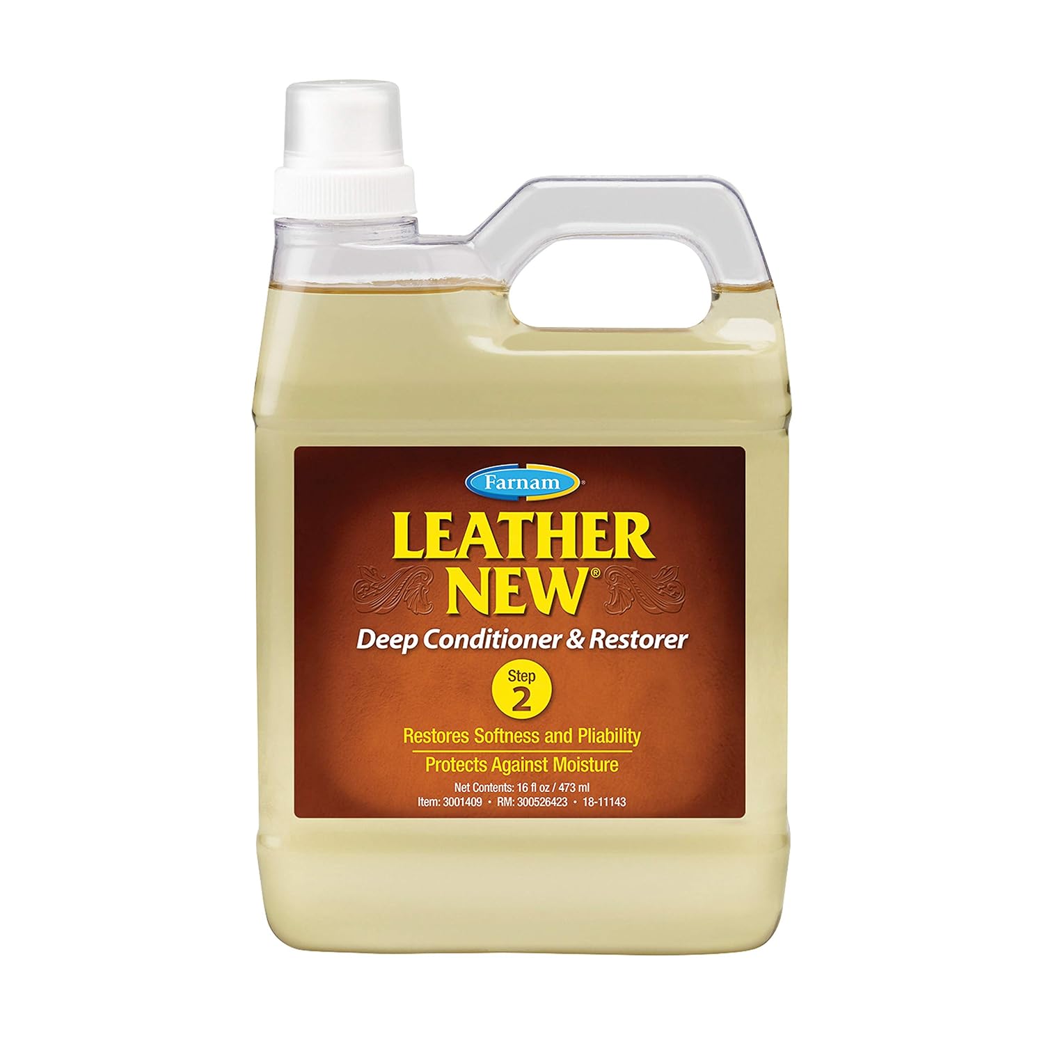 Farnam Leather New Easy-Polishing Glycerine Saddle & Leather Cleaner, 16 oz | Conditions Saddles and Leather Tack, Moisturizing