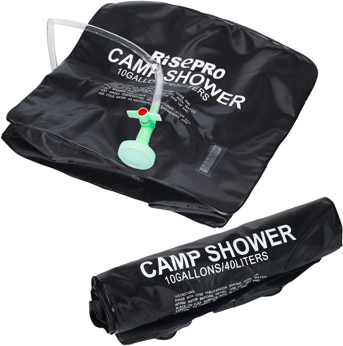 10 gallons/40L Solar Shower Bag Solar Heating Camping Shower Bag with Temperature Hot Water Outdoor Hiking Climbing XH07