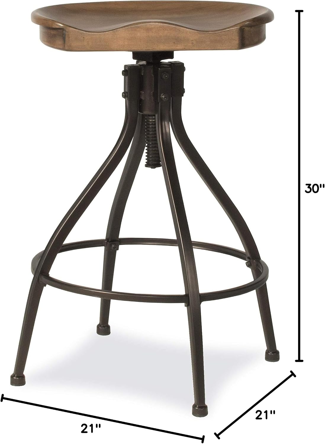 Hillsdale Worland Metal Backless Adjustable Height Stool
