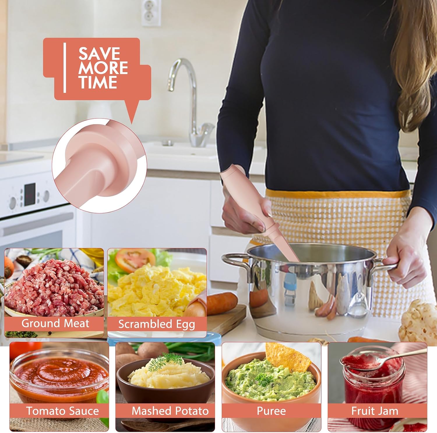 Upgrade Meat Chopper Hamburger Masher Ground Beef Smasher Utensil Mix Tool