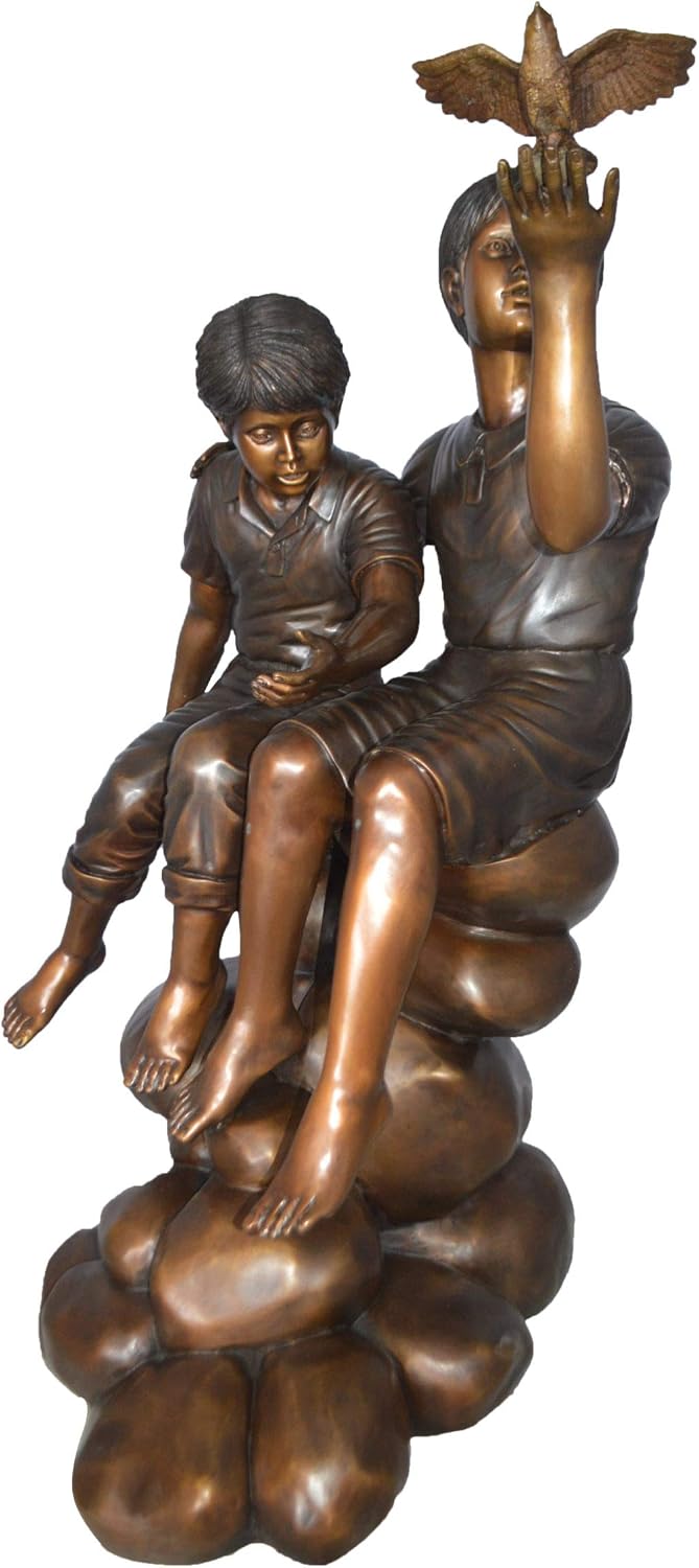 Nifao Children Rock, Kids Outdoor Medium Bronze Statue, 36"L x 30"W x 44"H