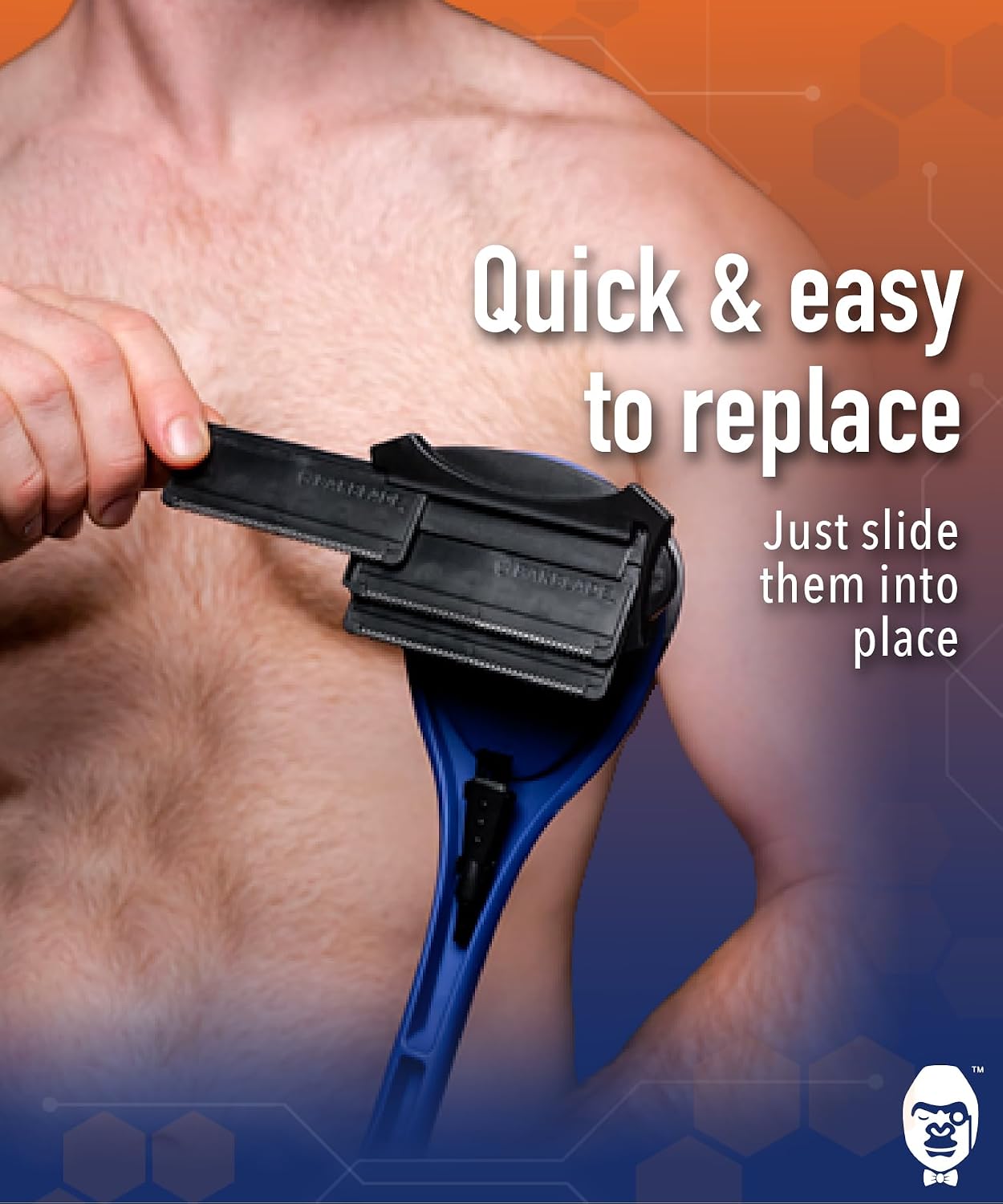 Bakblade 2.0 Refill Cartridges Bundle, Back Hair & Body Shaver Replacement Cartridges, Extra-Wide Wet Dry & Disposable Razor Blades (6 Blades) | Dryglide Safety Technology, Titanium Plated, Shave Wet Or Dry, Easy to Replace, Lasts 5 - 7 Shaves