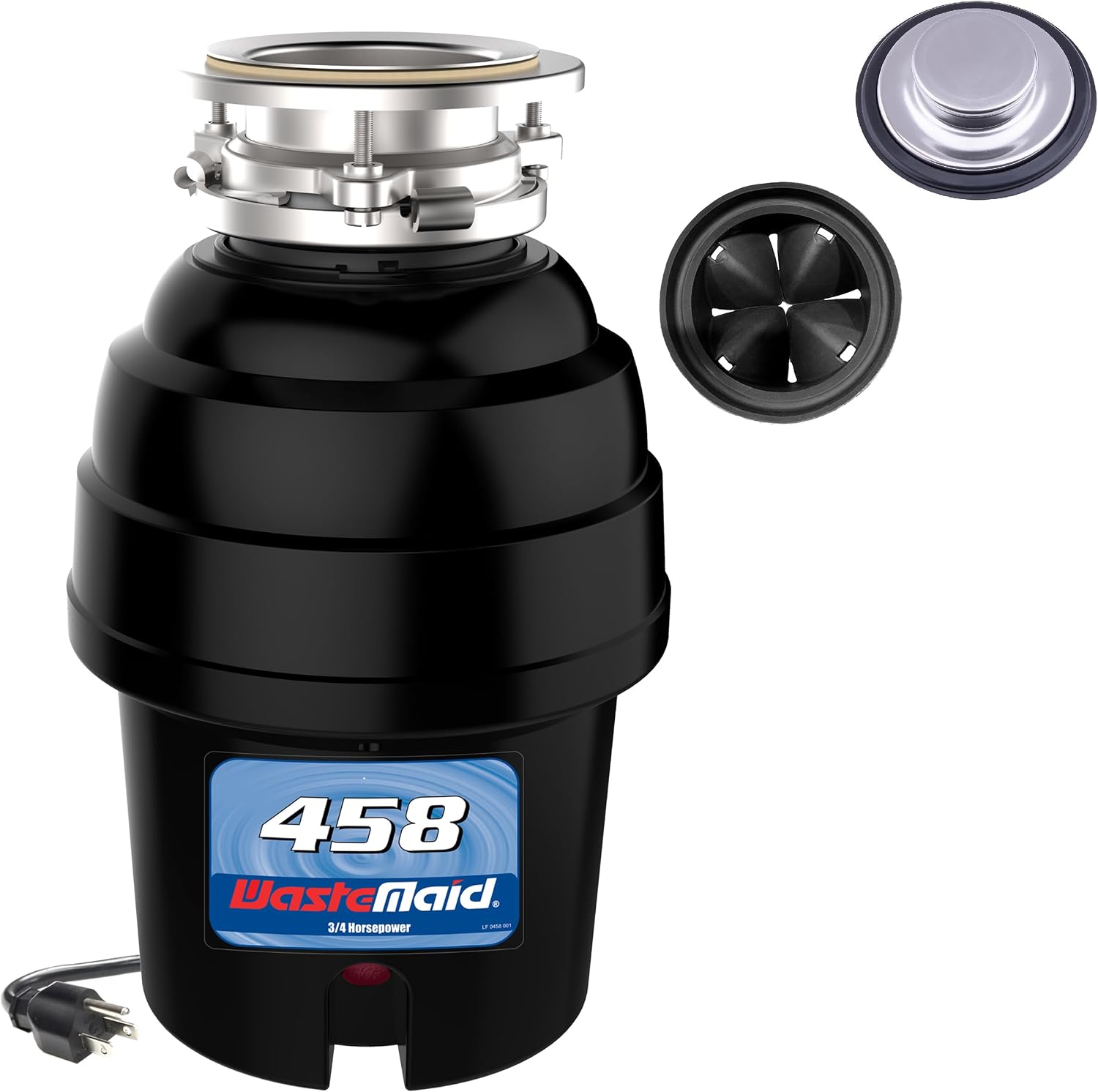 Waste Maid Garbage Disposal, Anti-Jam, Continuous Feed, 1/2 HP Standard | Anti-Jam Stainless Steel Food Waste Grinding System, Quiet Continuous Feed, Easy 3-Bolt Mount, 8-Yr Warranty 10-US-WM-158-3B