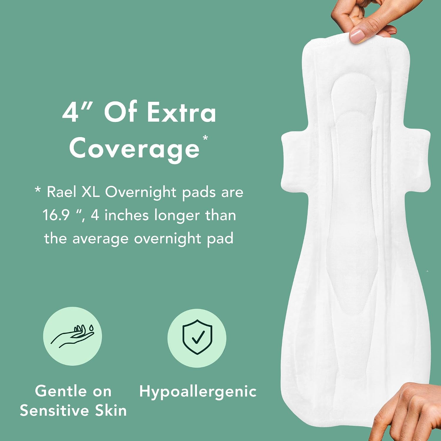 Rael Organic Cotton Cover Sanitary Pads for Women Moderate (Regular, 56 Ct) | Ultra Thin Period Pads with Wings, Regular Absorbency, Unscented, Chlorine Free, Period Essentials, Feminine Care