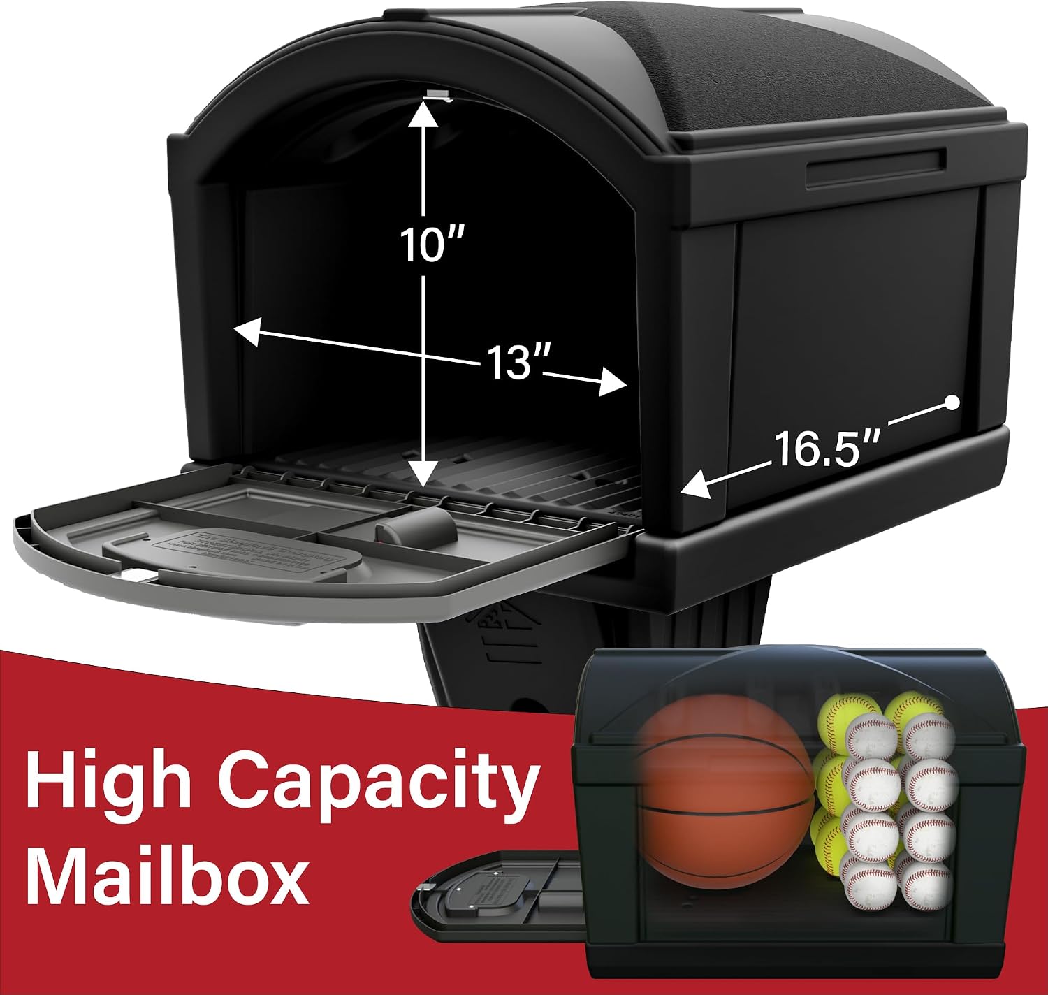 Simplay3 Rustic Home Plastic Residential Cabin Mailbox & Post Mount Combo Kit with 2 Access Doors - Sandstone, Made in USA