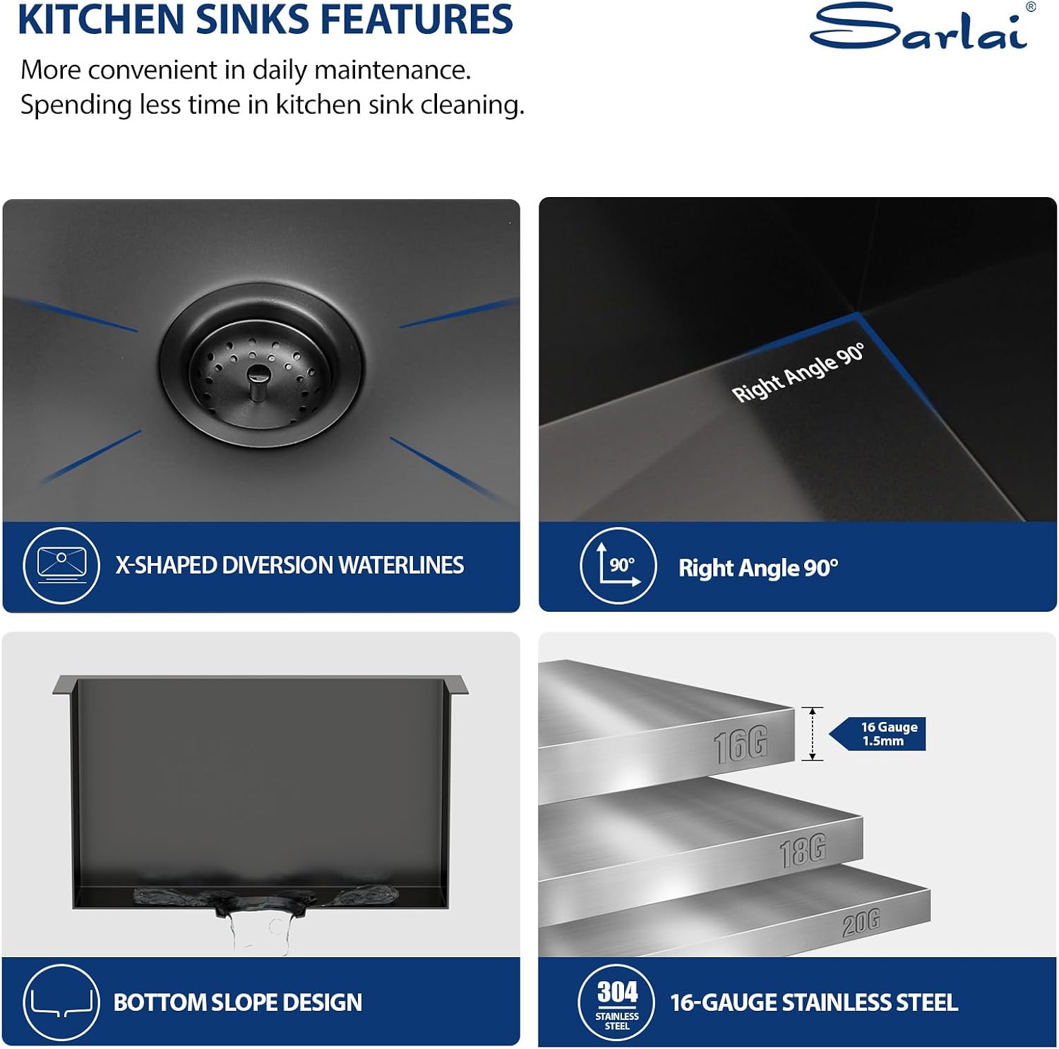 Sarlai 21 Inch Undermount Laundry Sink 21x18x12 Inch Undermount Laundry Utility Sink Deep Single Bowl 16 Gauge Stainless Steel Laundry Tub Sinks